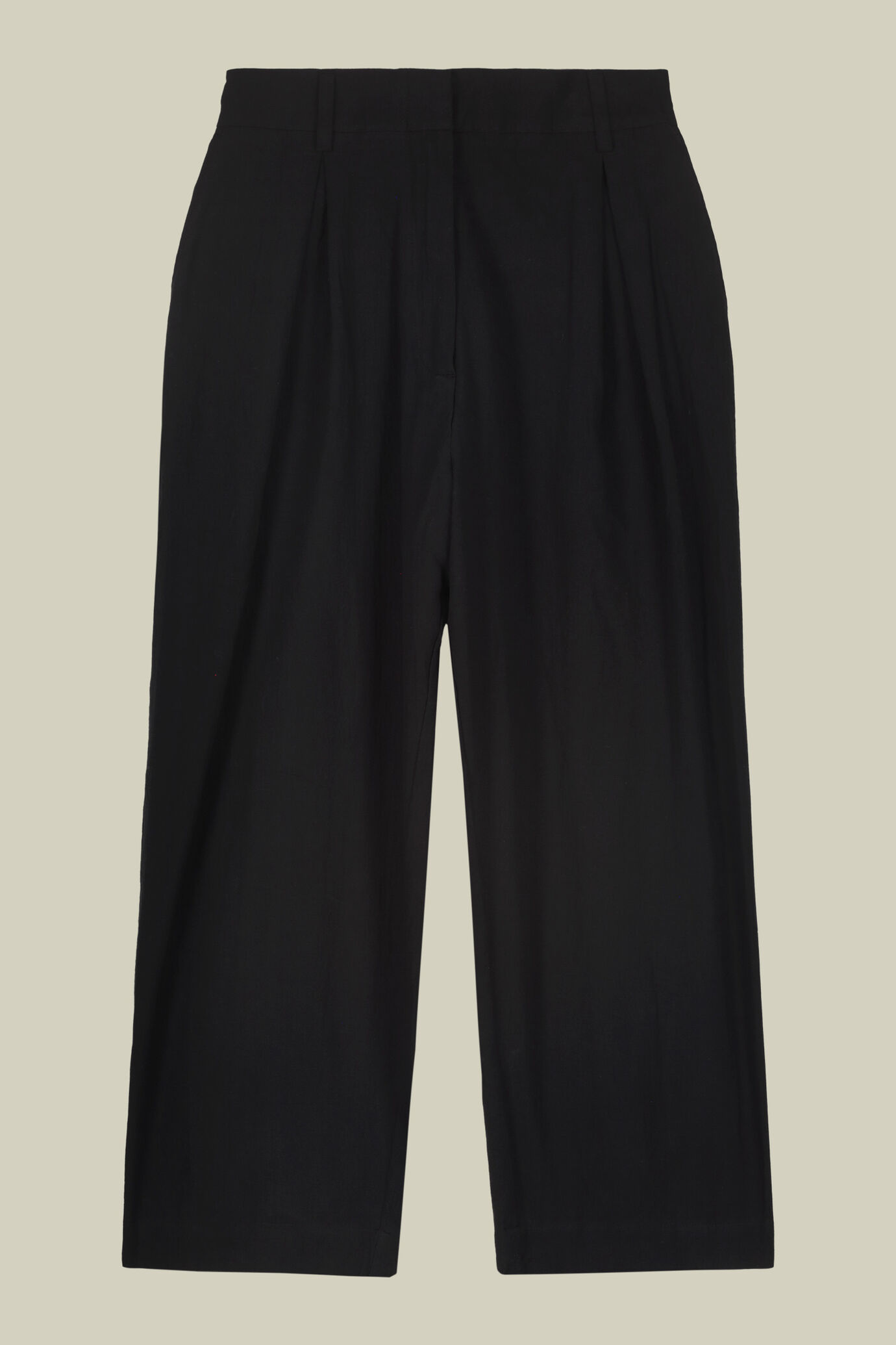 Pantalon large pour femme à deux pinces en 100 % coton image number 4