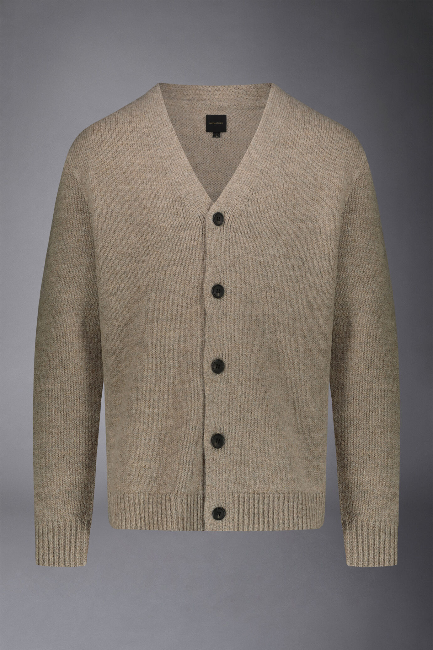 Cardigan à col en V avec un composant en laine d'alpaga regular fit image number 4