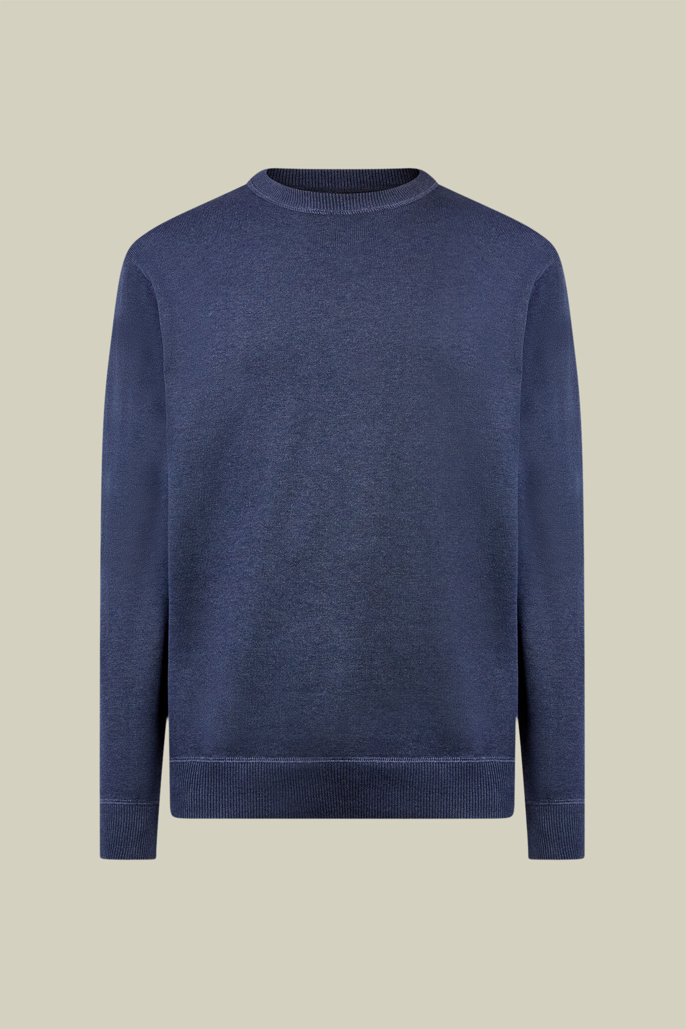 Pull homme à col rond 100% coton avec détails en peluche, coupe classique image number 0