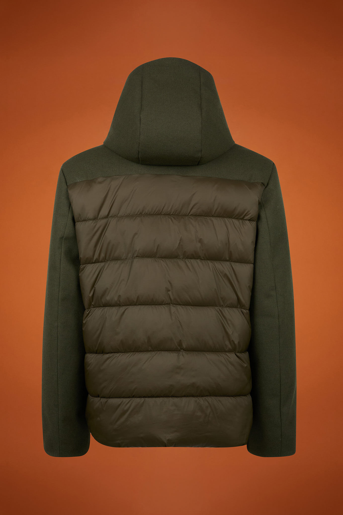Men's padded jacket in technical fabric with an adjustable oversized hood image number 5