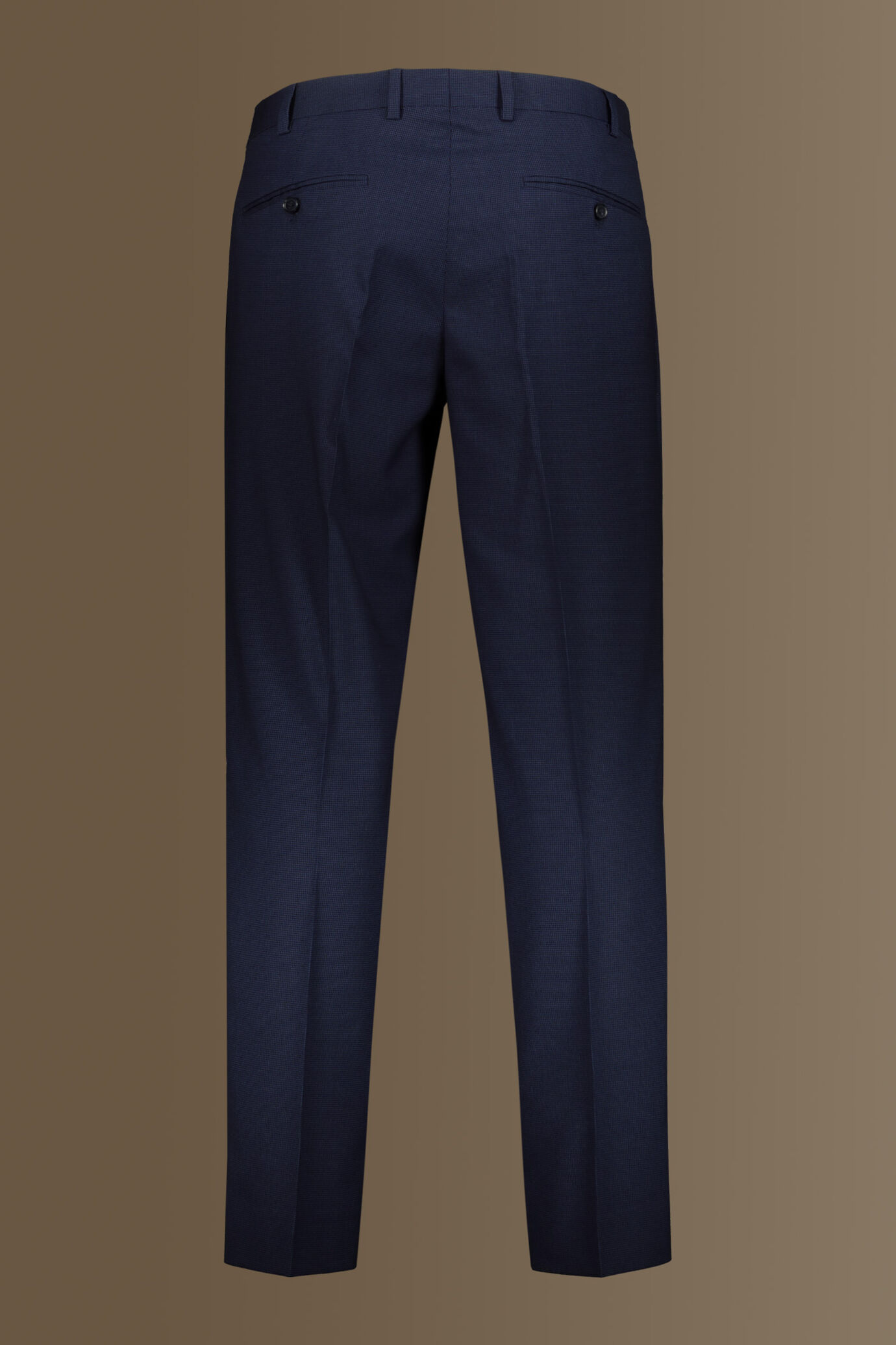 Abito monopetto con pantalone senza pinces tessuto microfantasia uomo image number 7