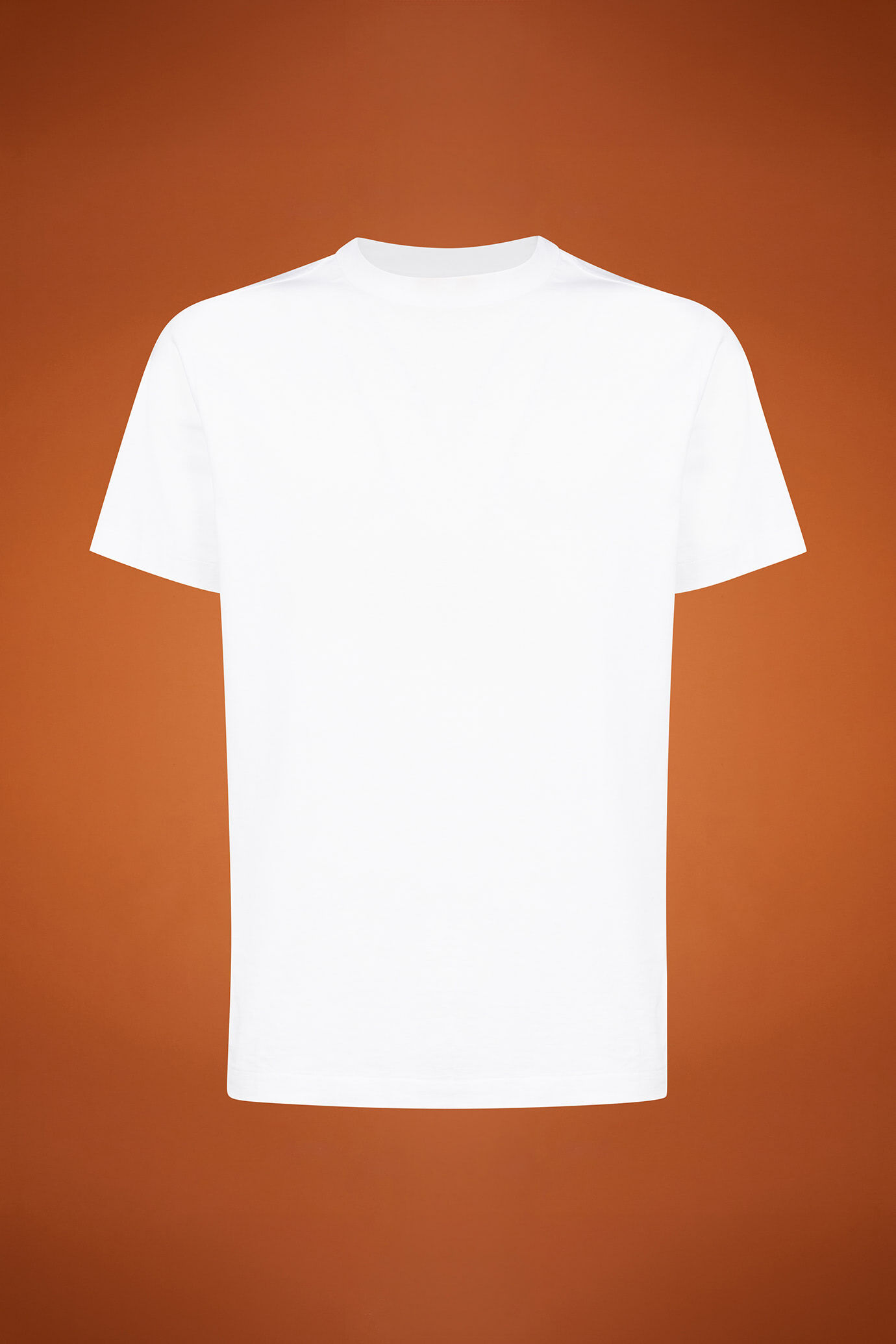 Herren-T-Shirt mit hohem Ausschnitt und kurzen Ärmeln aus 100 % Baumwolle in normaler Passform