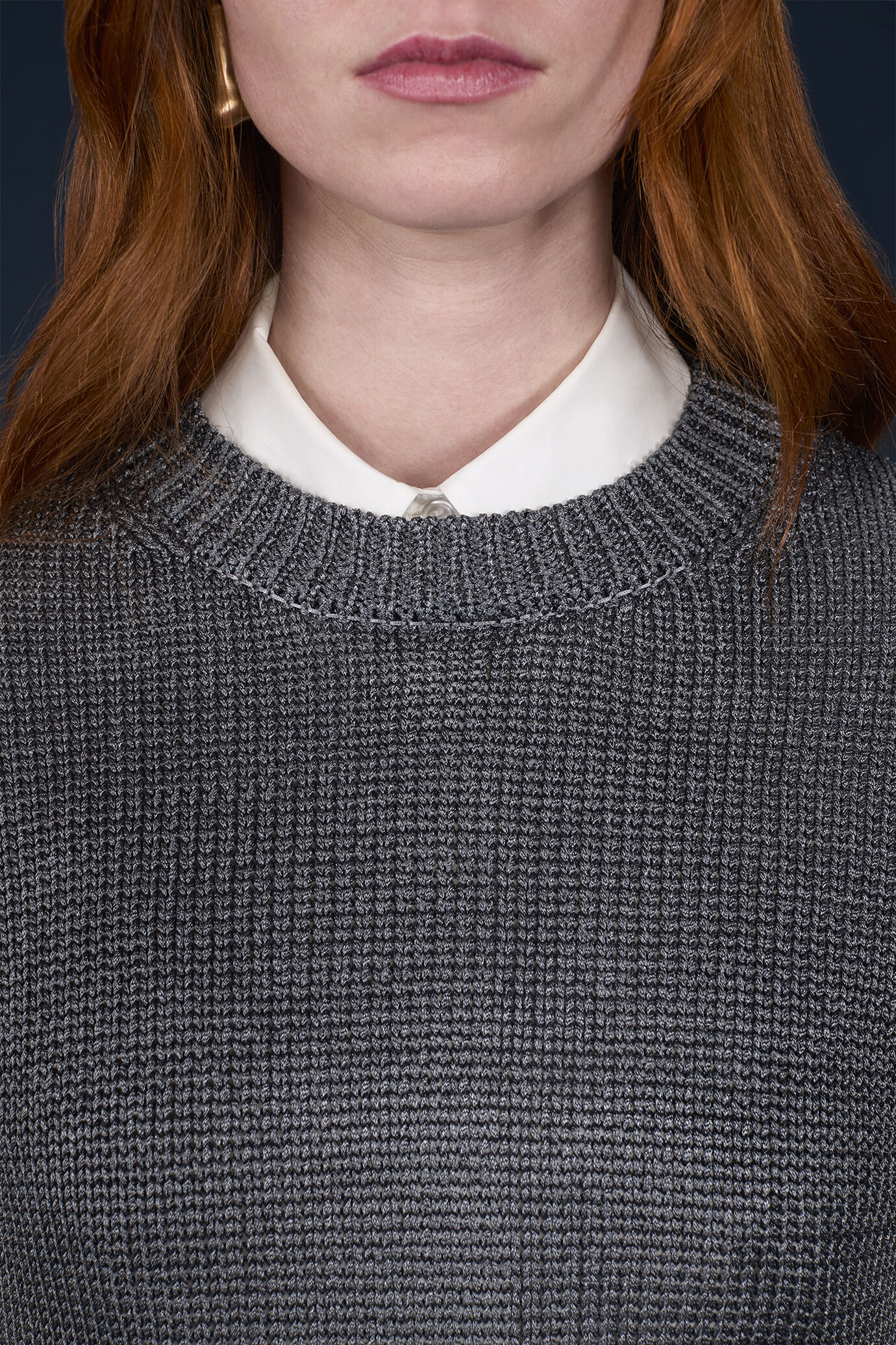 Maglia donna crochet manica corta girocollo image number 2