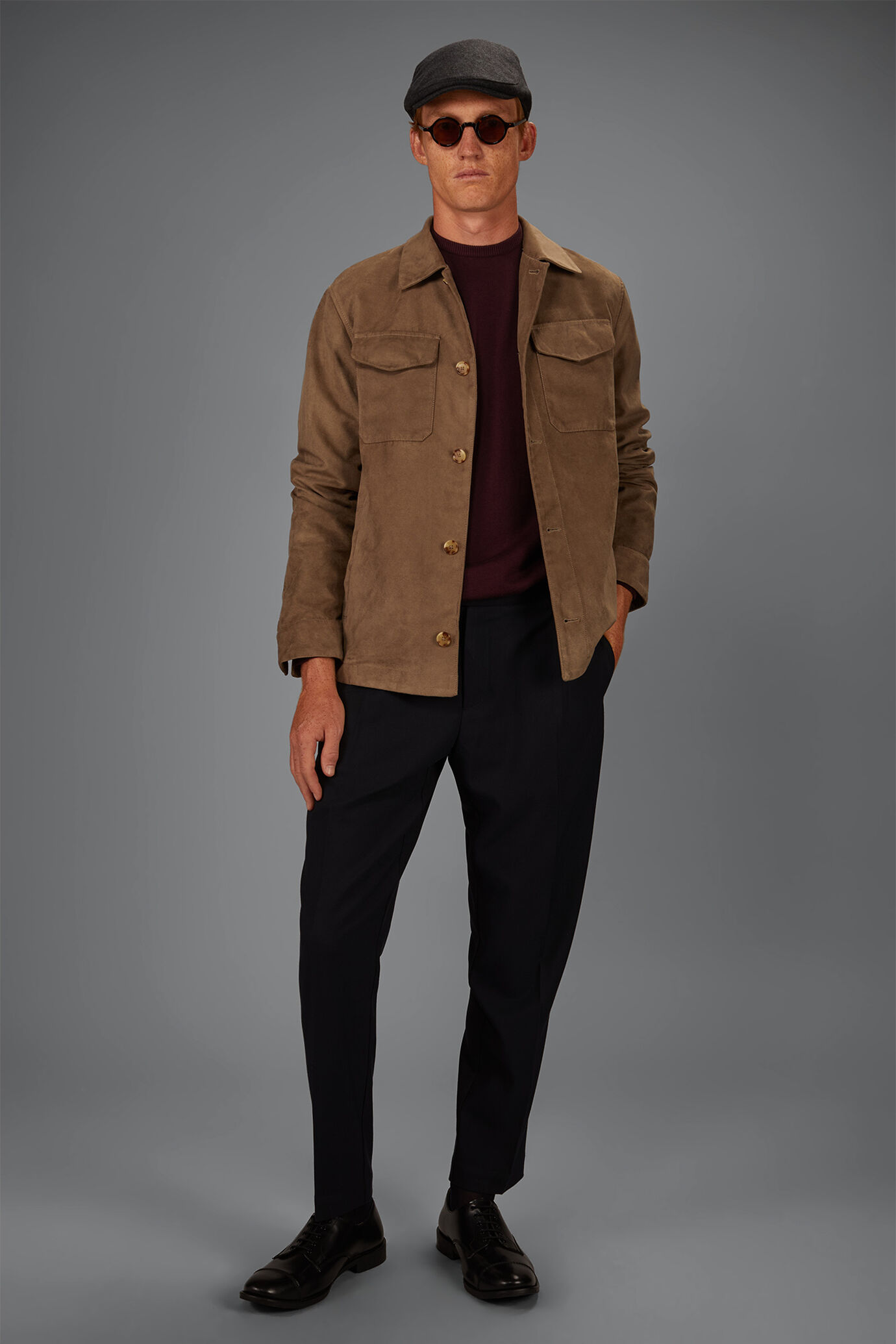 Men&rsquo;s unlined suede-effect jacket regular fit
