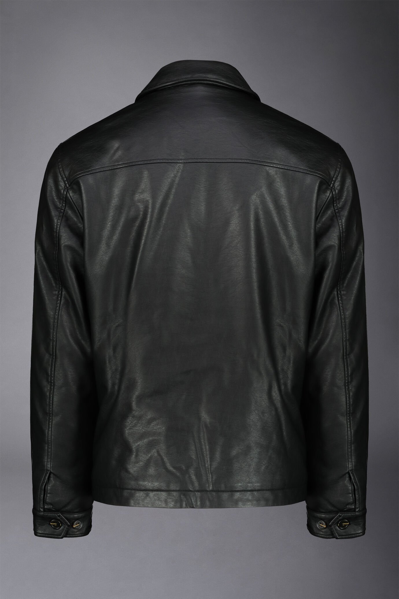 Giacca uomo in ecopelle con chiusura con zip comfort fit image number 5