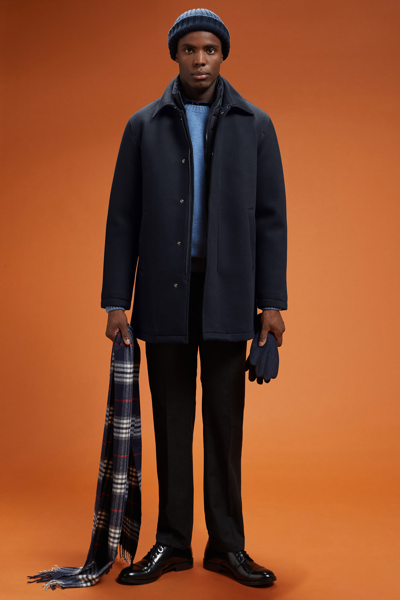 Manteau pour homme, doublé avec plastron amovible, coupe classique image number 1