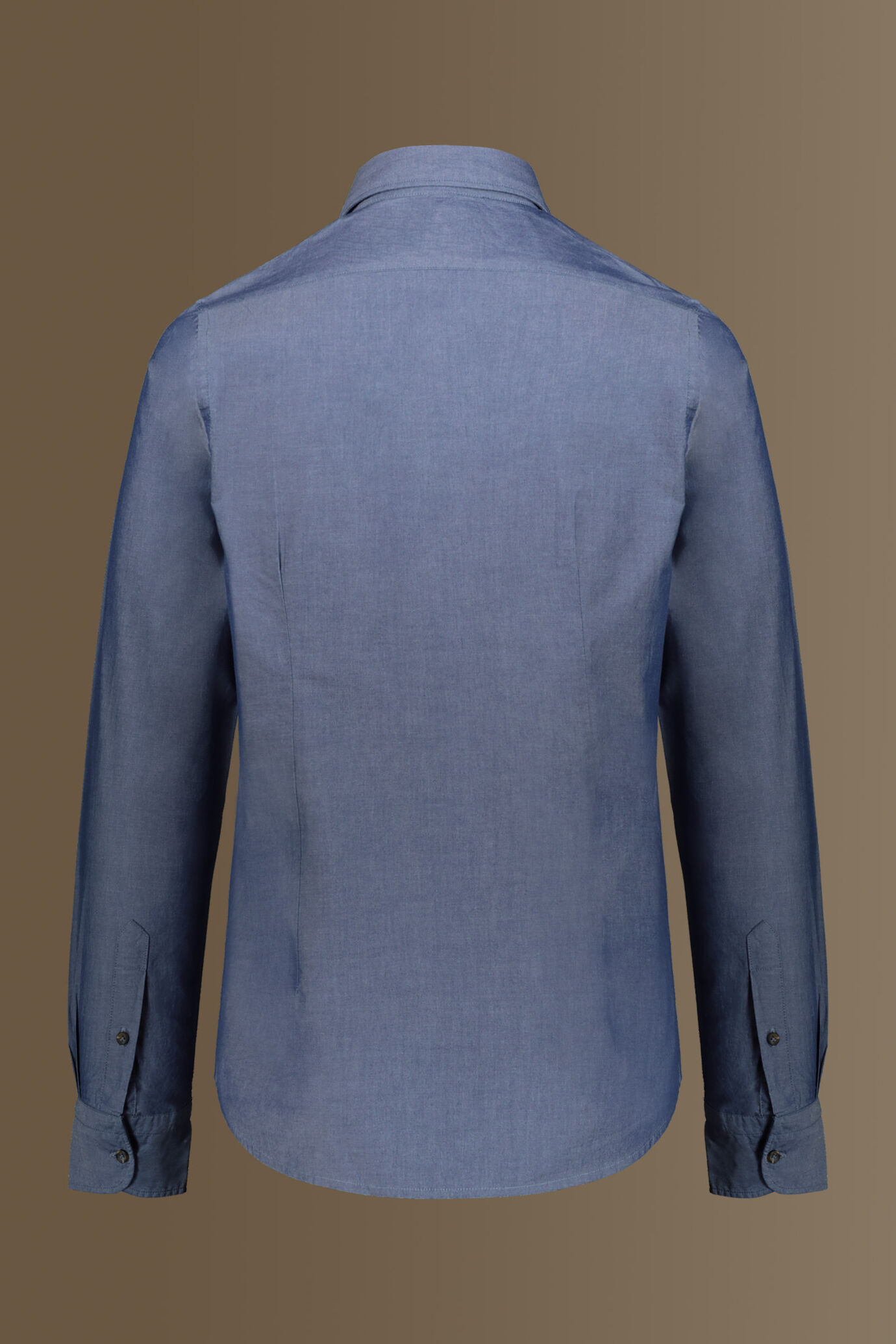 Camicia casual collo francese tessuto chambray uomo image number 5