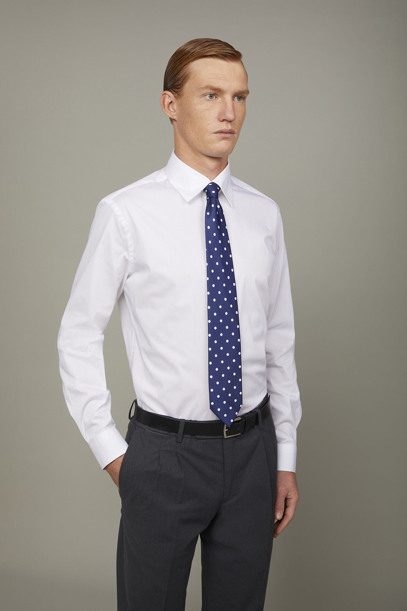 Men's tech shirt classic collar nylon fabric regular fit image number 2