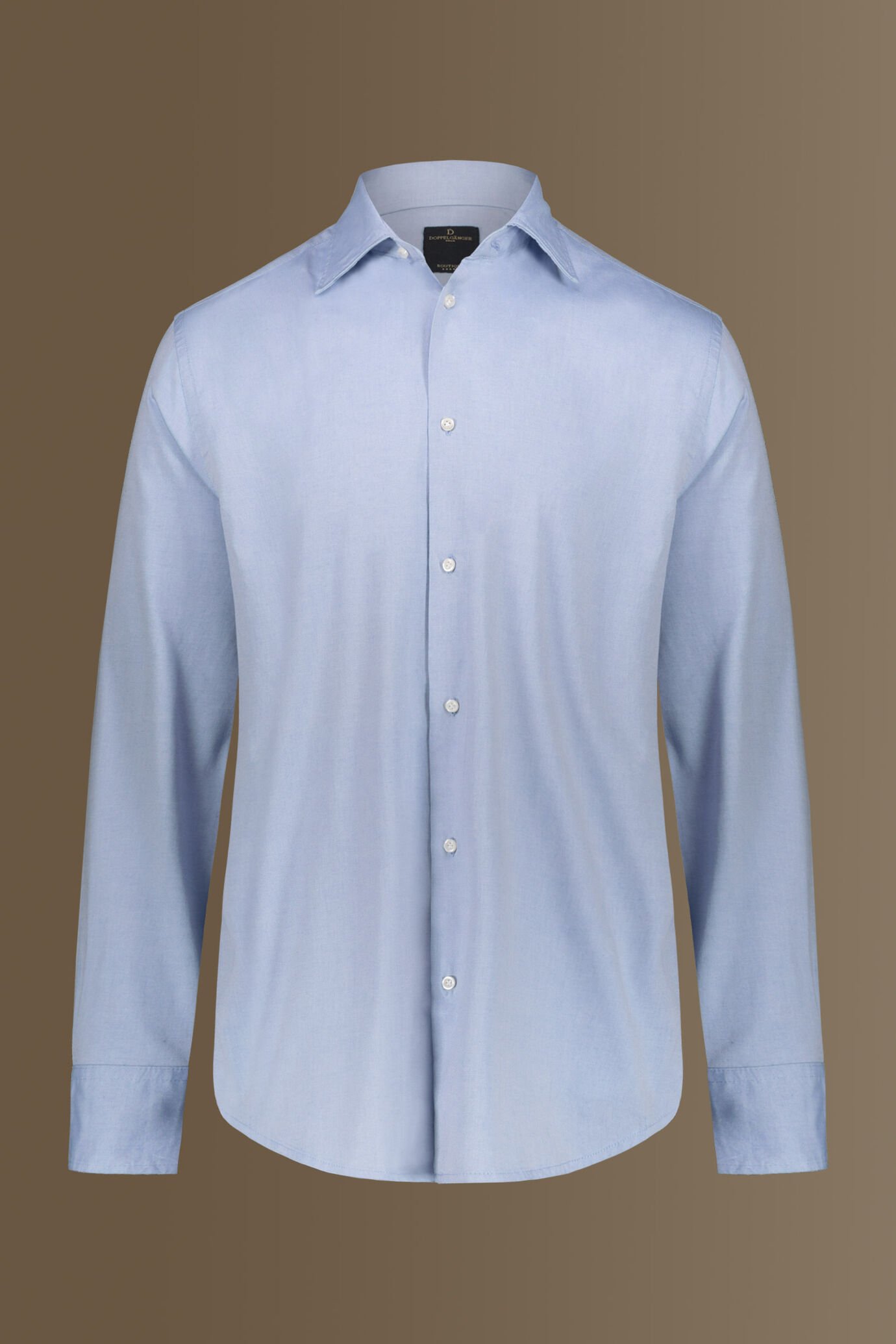 Camicia classica lavata uomo collo francese pin point image number 3