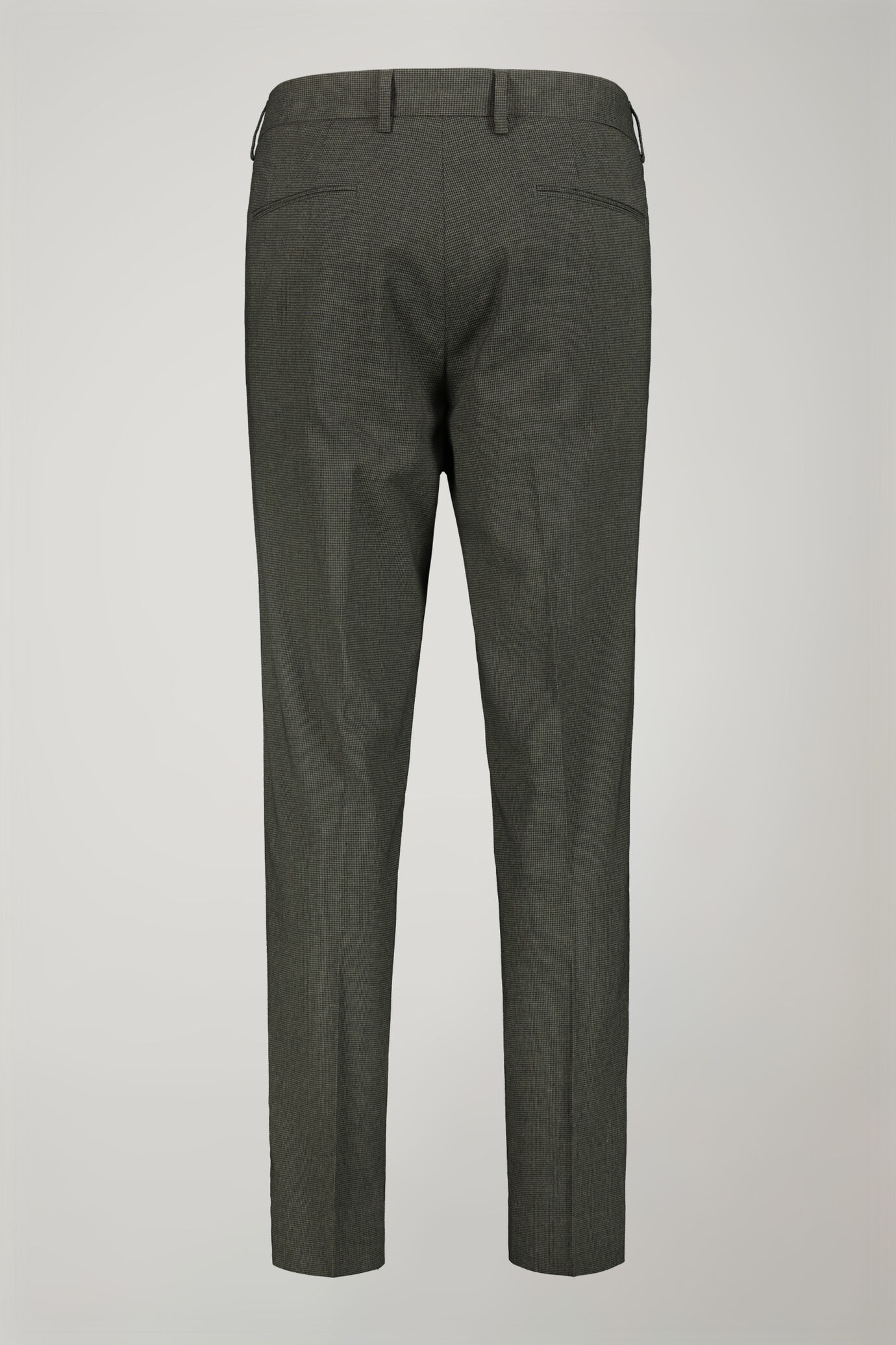 Pantalone classico uomo con doppia pince tessuto con disegno micro pied de poule regular fit image number 5