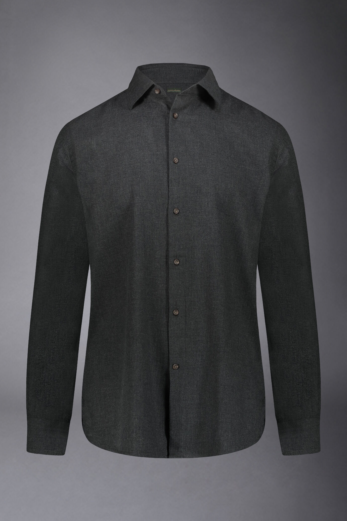 Camicia casual uomo collo francese comfort fit tessuto in flanella spinato image number 4