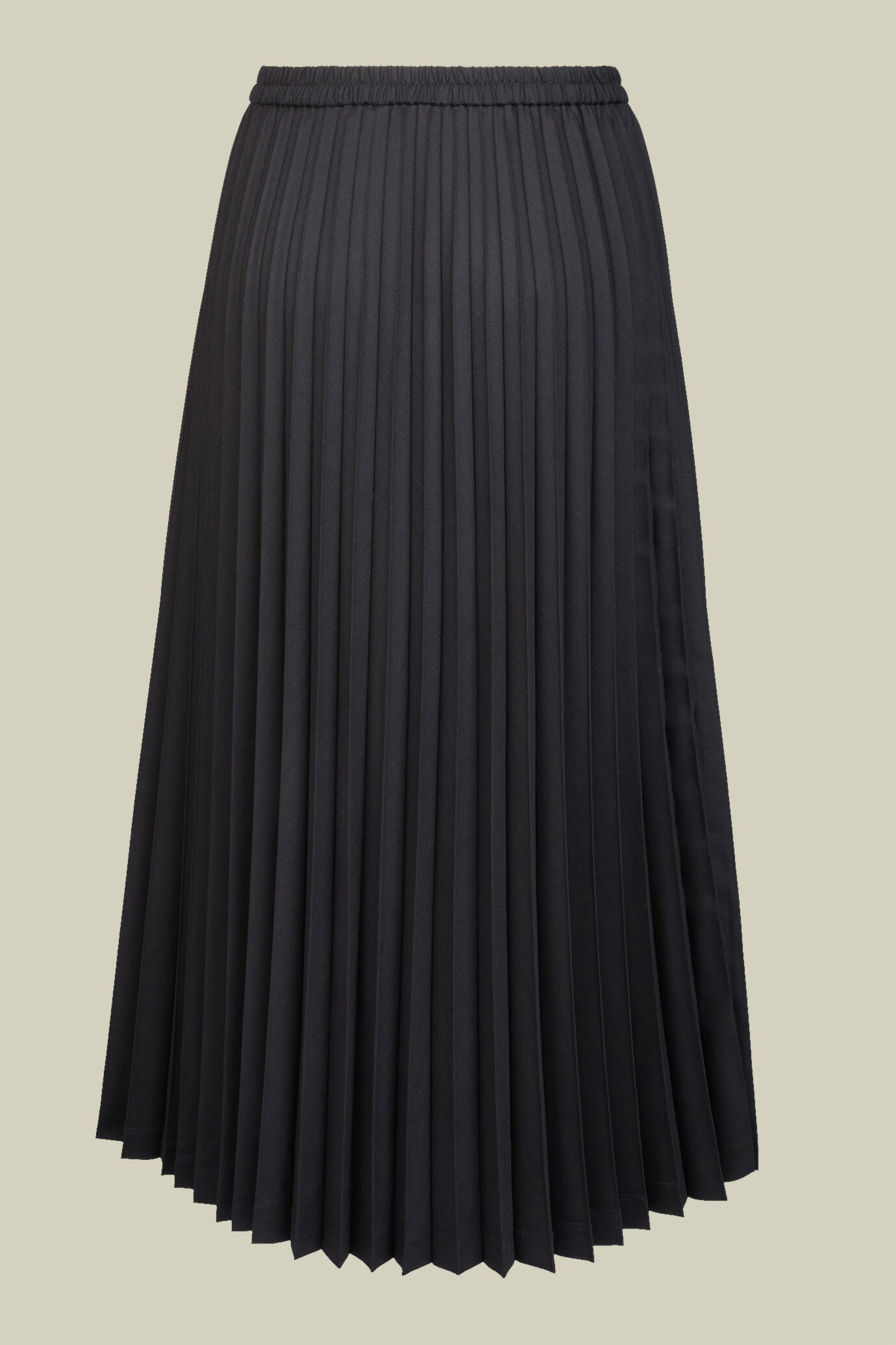 Damen-Faltenrock aus einfarbigem Stoff mit Stickerei innen in normaler Passform image number 6