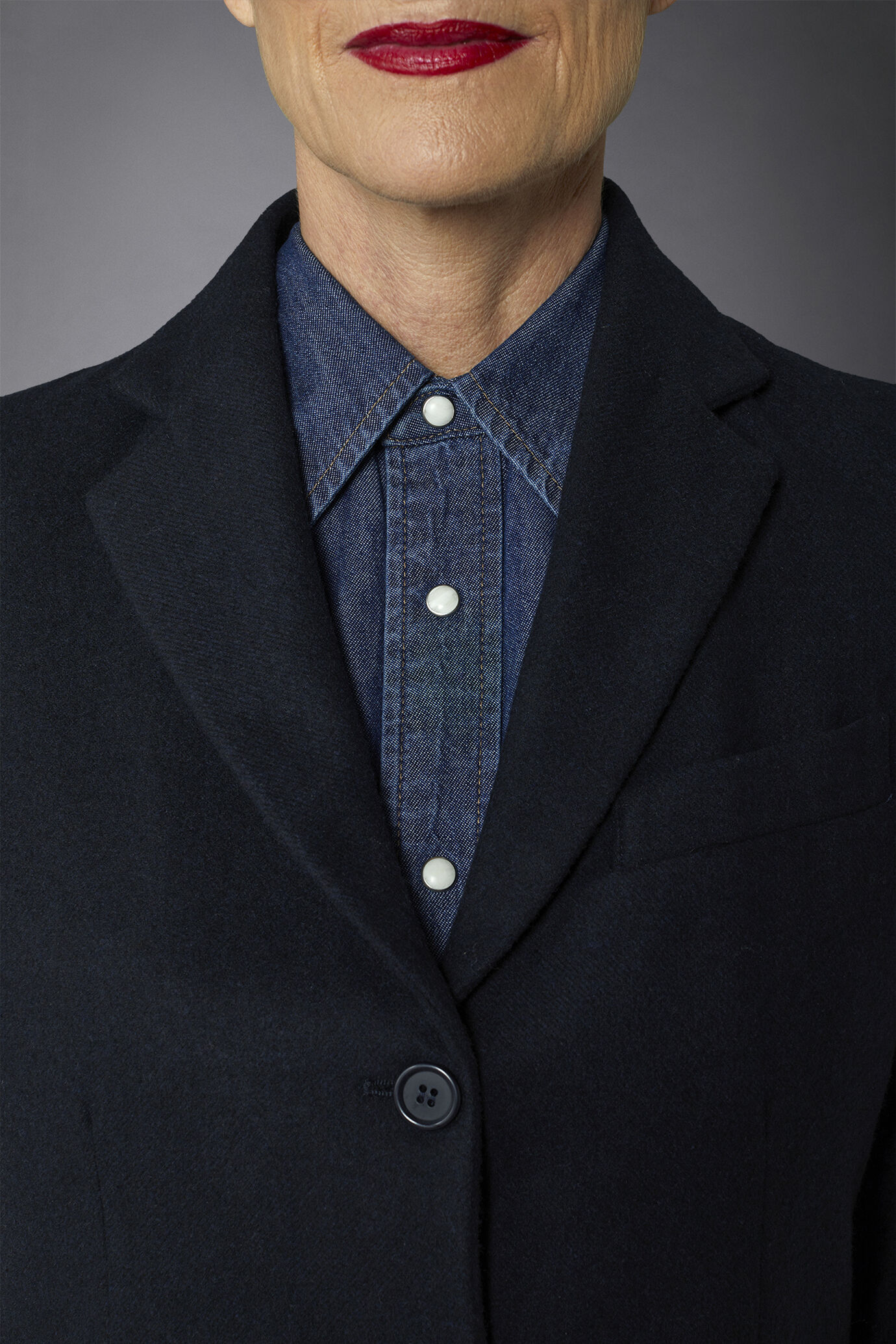 Women's single-breasted tweed-wool-blend jacket image number 3