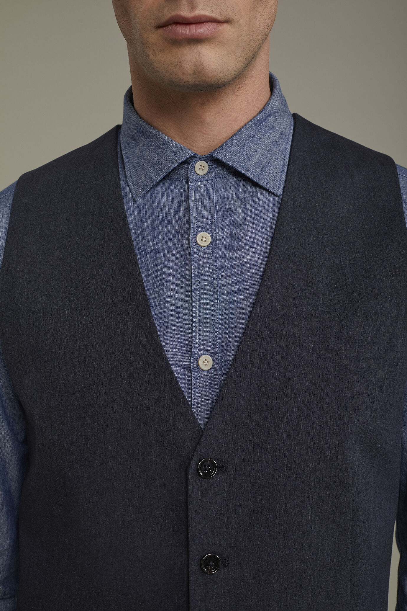 Gilet classico uomo in tessuto effetto fiammato regular fit image number 3