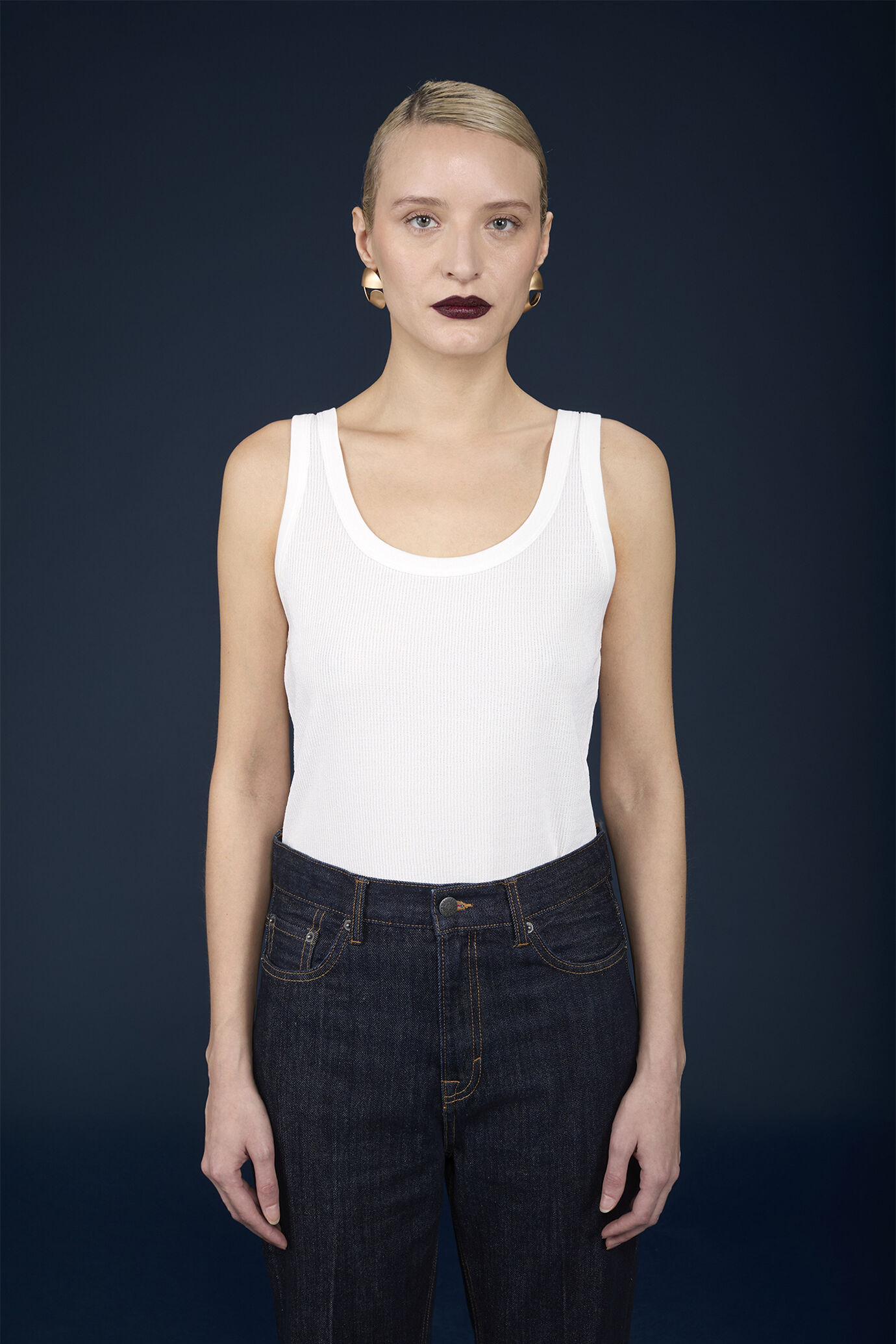 Women's ribbed tank top image number 1