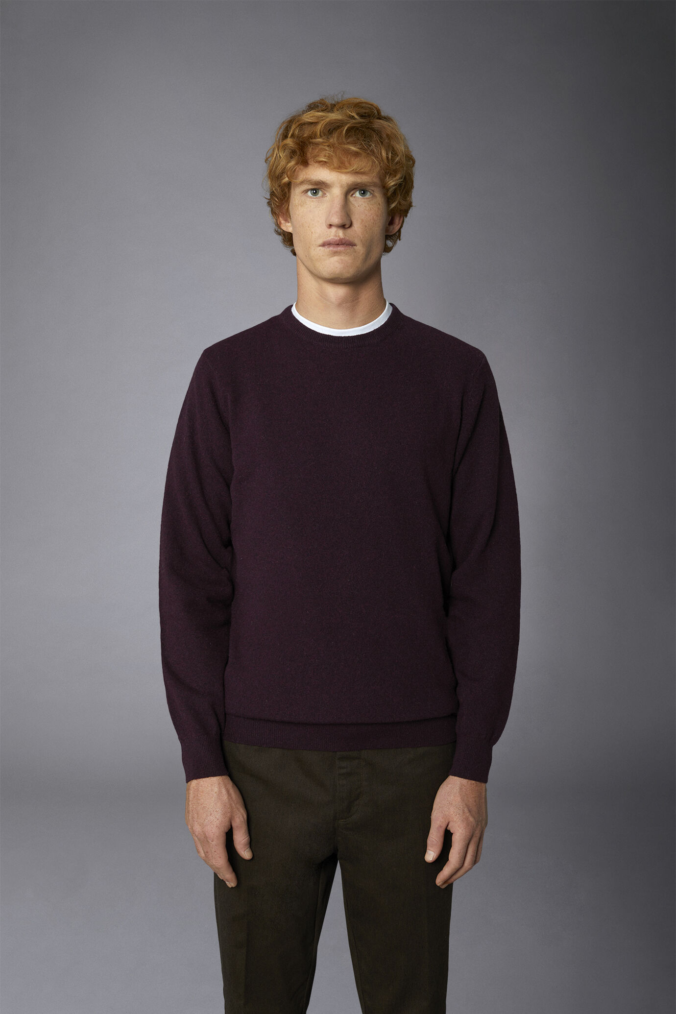 Maglione Uomo Liabel 2 Corpo Girocollo In Misto Lana - Composizione: 72% Lana, 13% Cotone, 12% Poliammide, 3% Elastan