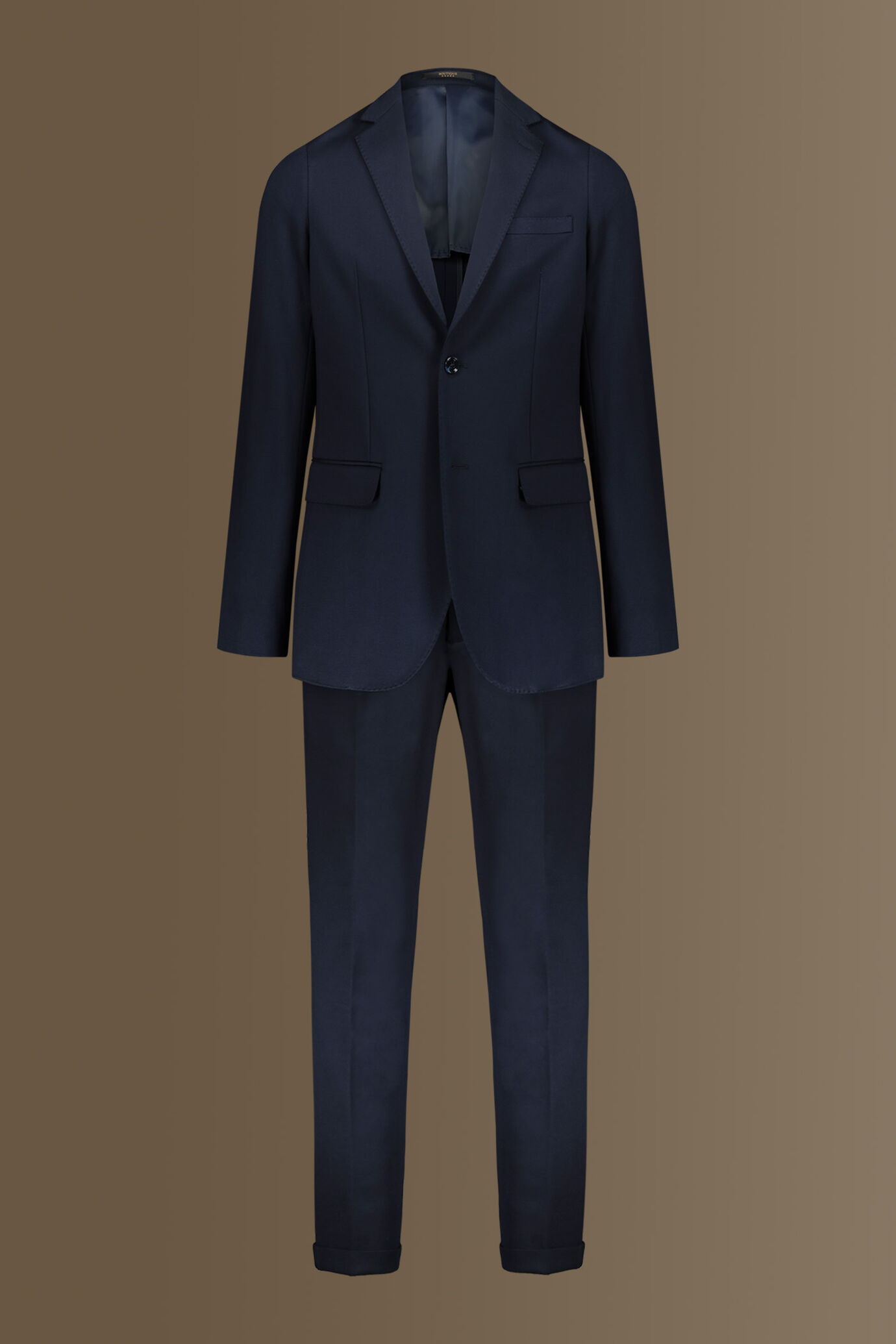 Single-breasted jersey suit with trousers with single pinces image number 9