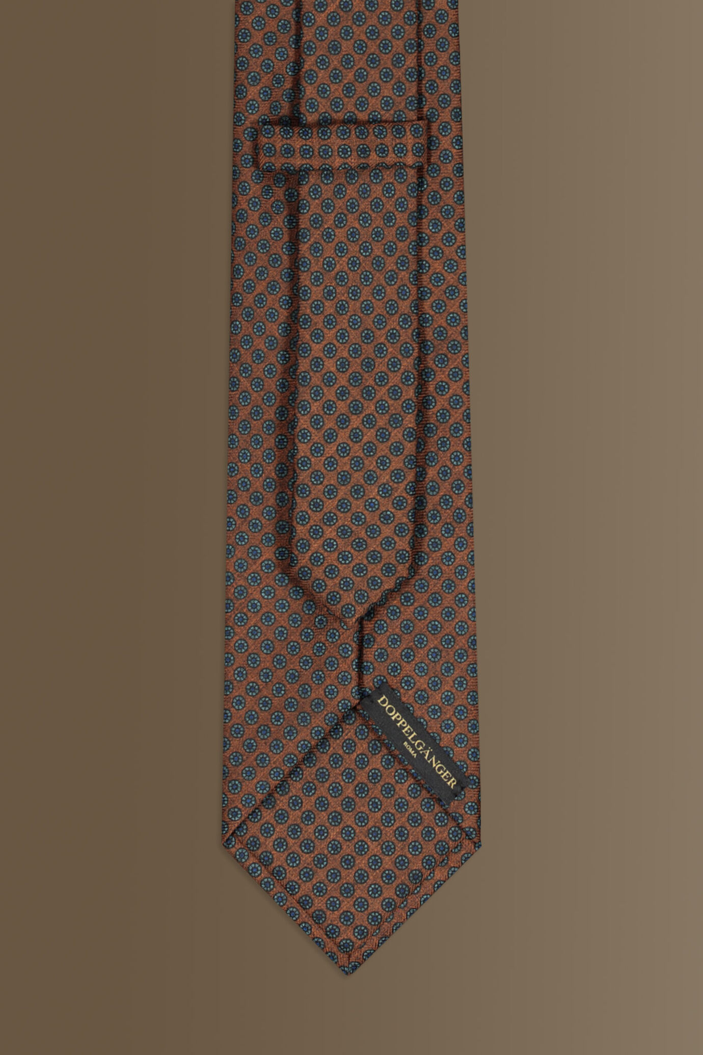 Cravatta uomo brown fantasia con tessuto effetto lana image number 1