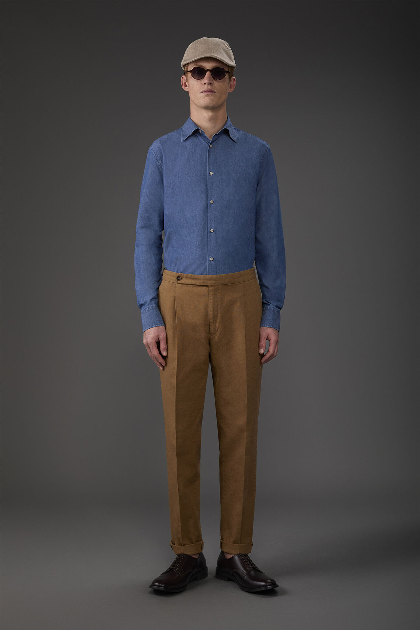 Herren-Freizeithemd mit klassischem Kragen aus Chambray-Stoff image number 2
