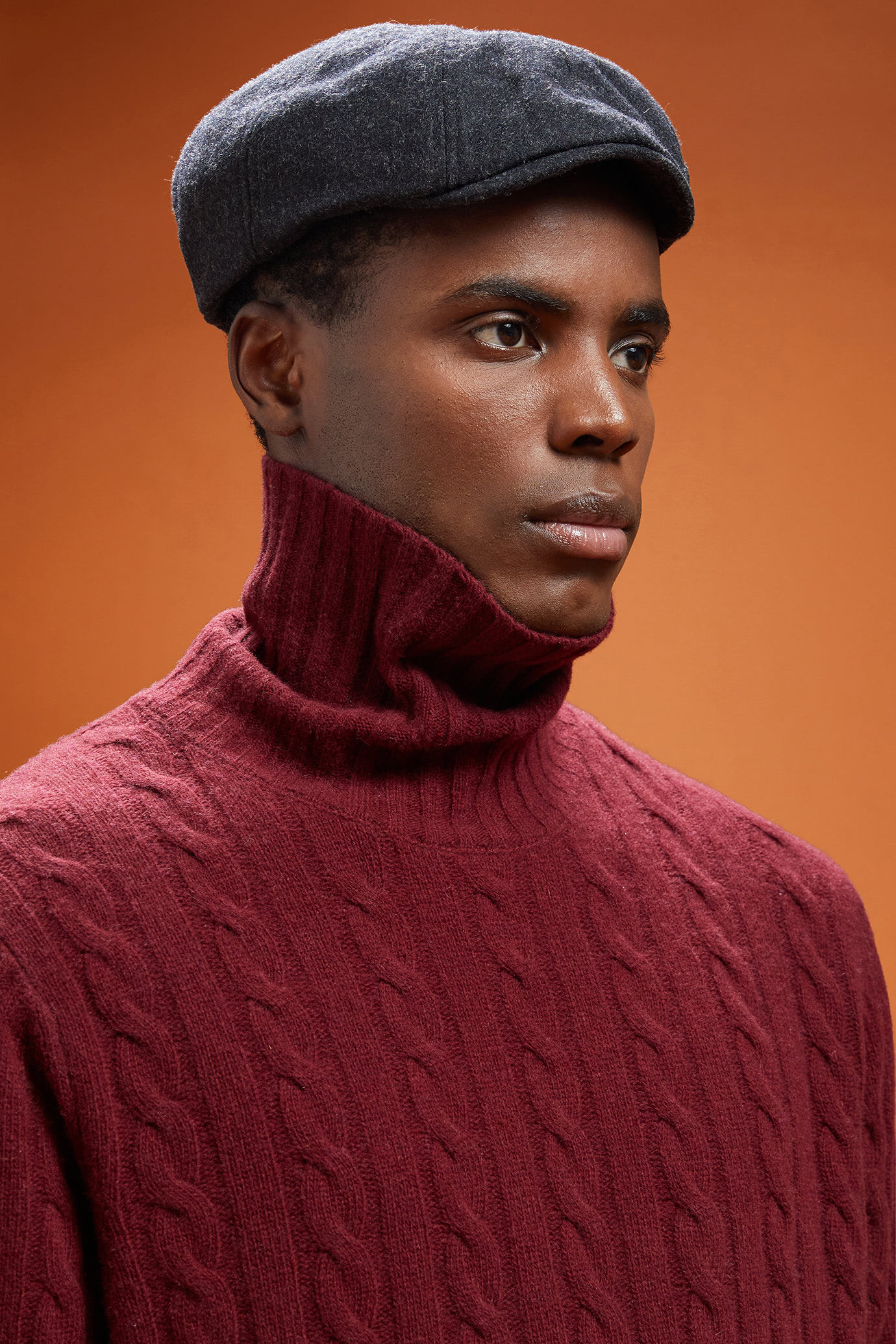 Men's wool blend flat cap