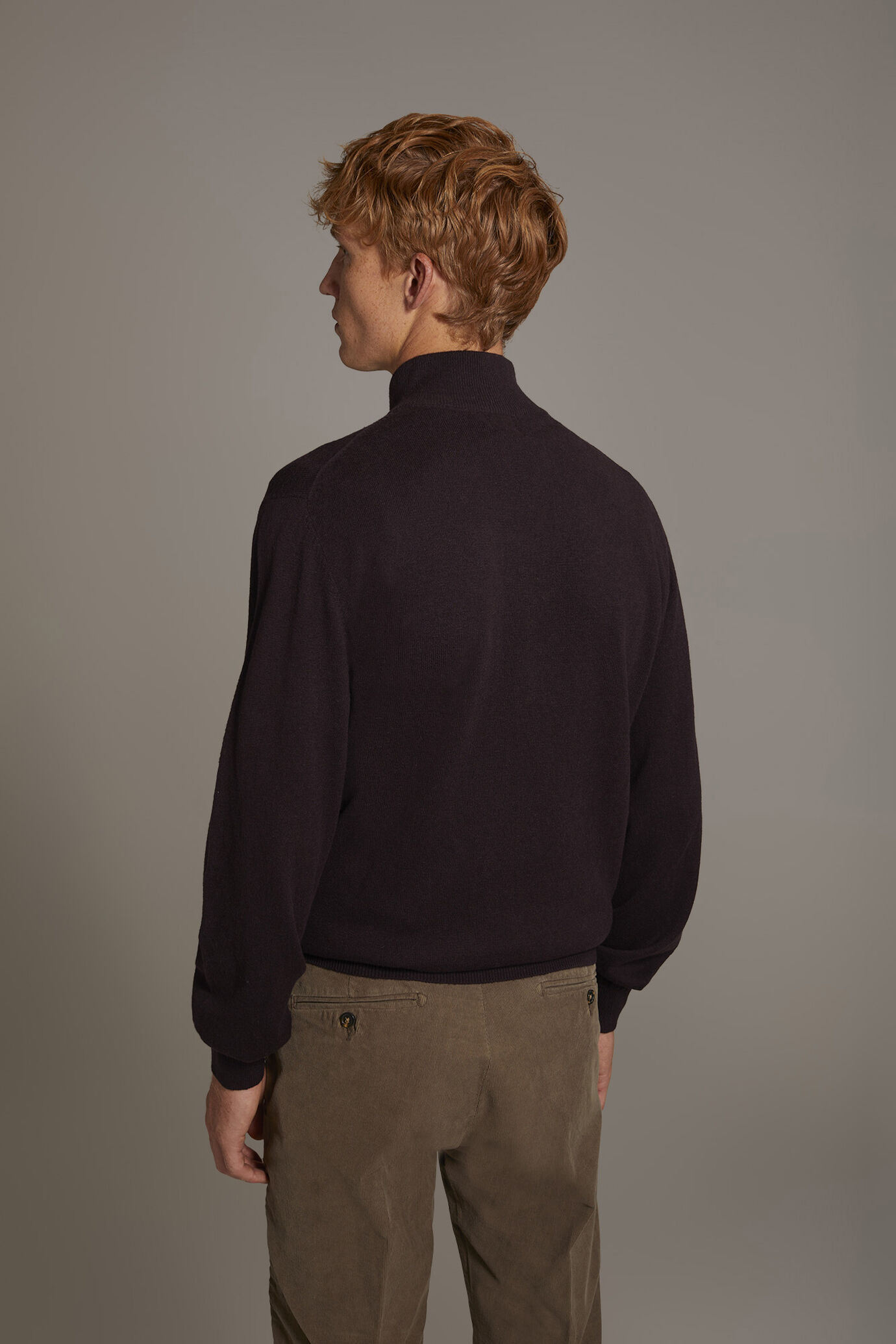 Maglia collo alto con zip misto lana image number 3