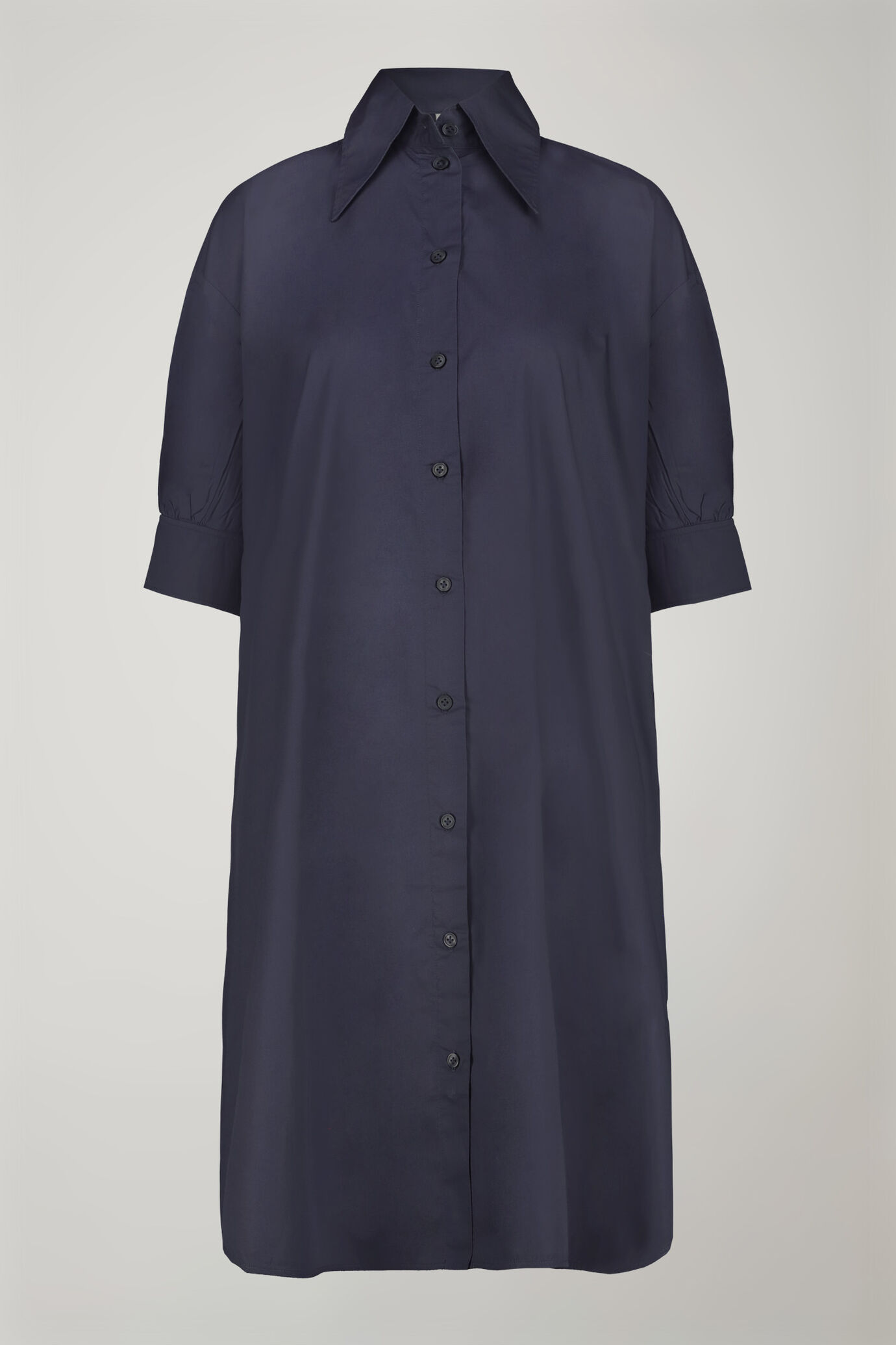 Vestito corto donna 100% cotone tinta unita