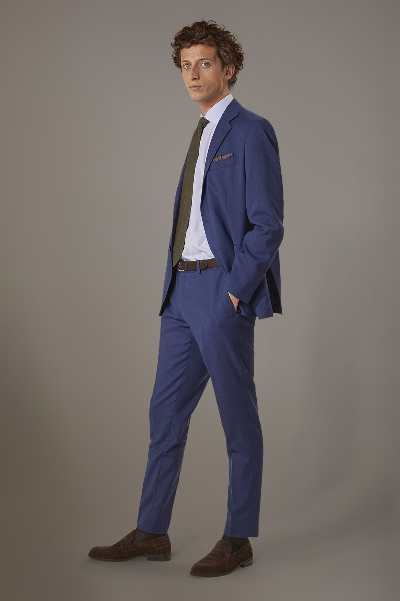 Regular fit single-breasted suit fabric prince of wales design image number 1