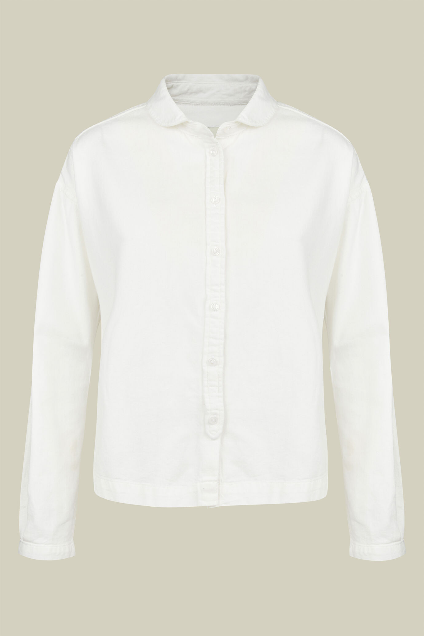 Camicia casual 100% cotone tinta unita oversize image number 4