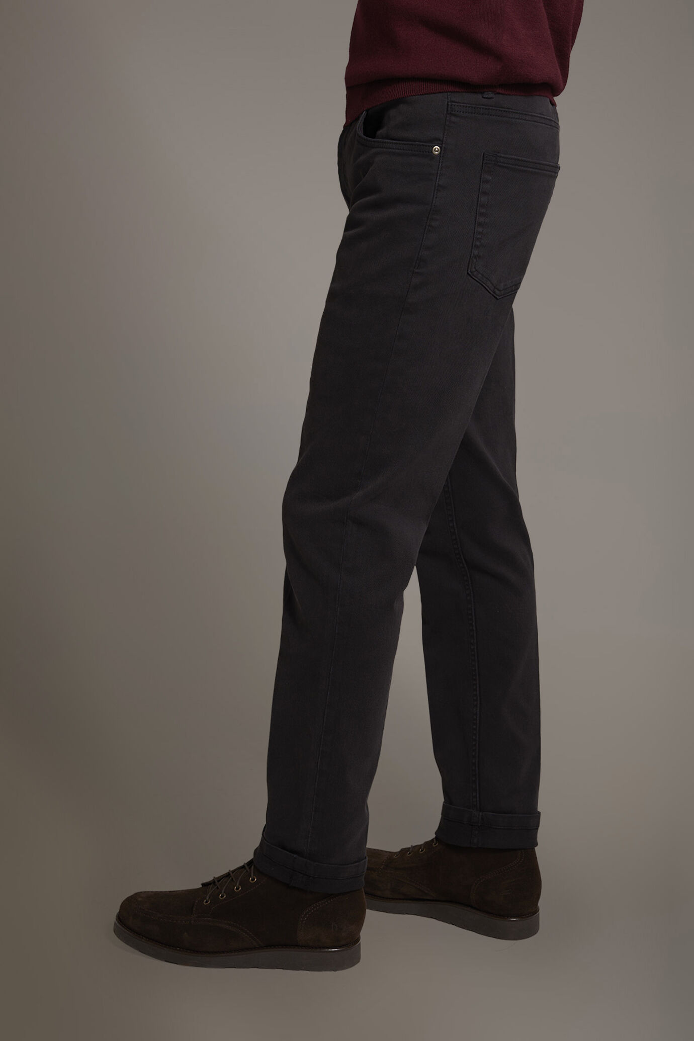 Pantalone 5 tasche regular fit tessuto bull twill image number 3