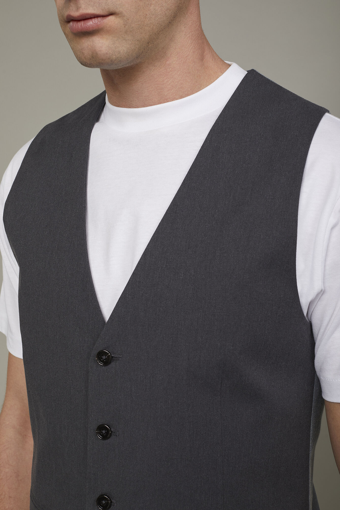 Gilet classico uomo in tessuto effetto fiammato regular fit image number 4