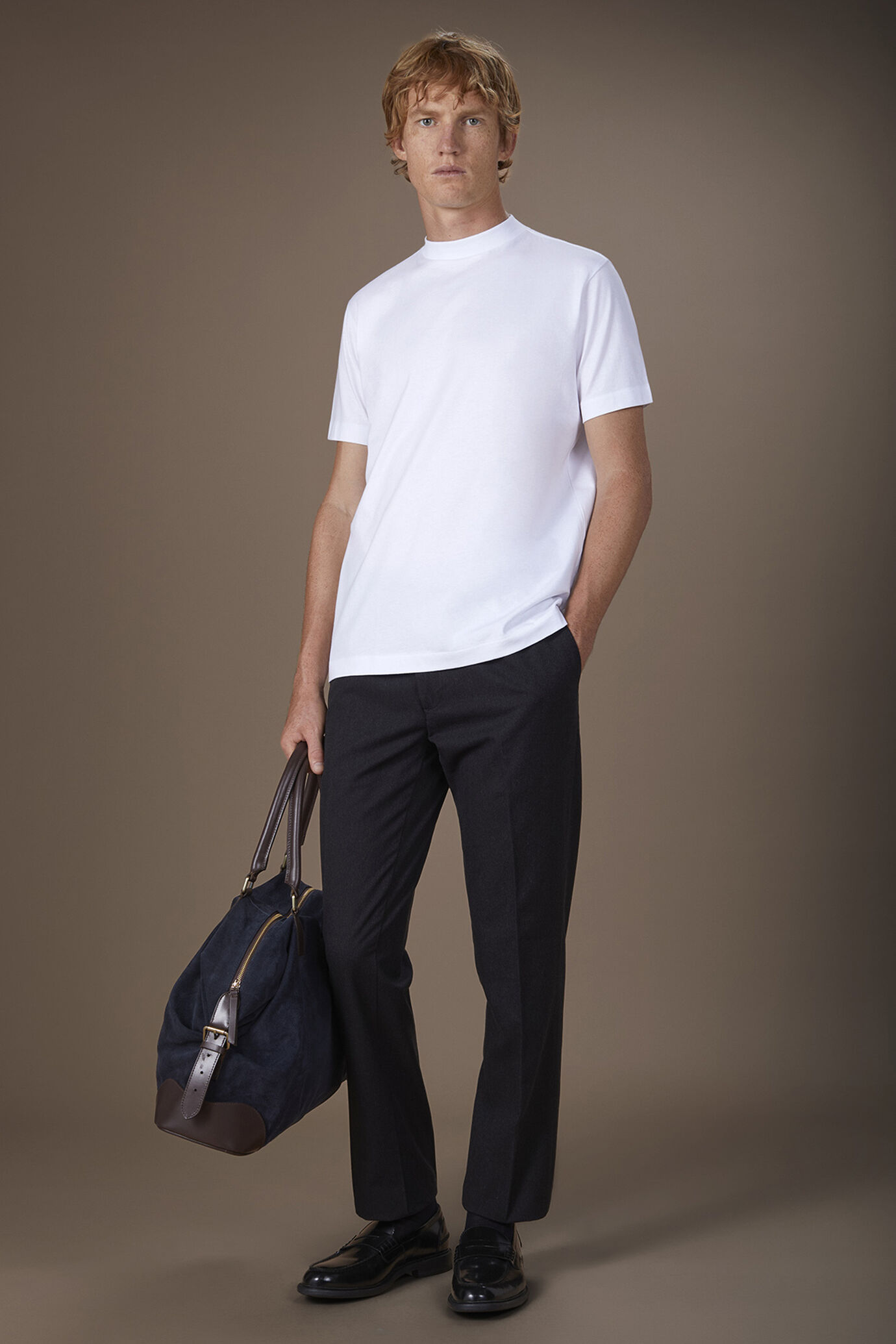 T-shirt uomo con collo alto regular fit image number 1