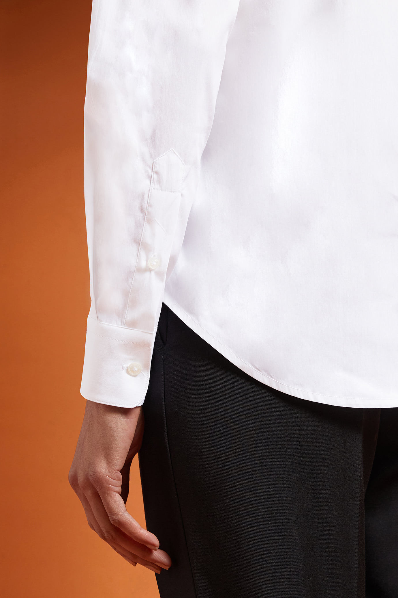 Camicia casual donna tinta unita con ricamo Je M'aime regular fit image number 3