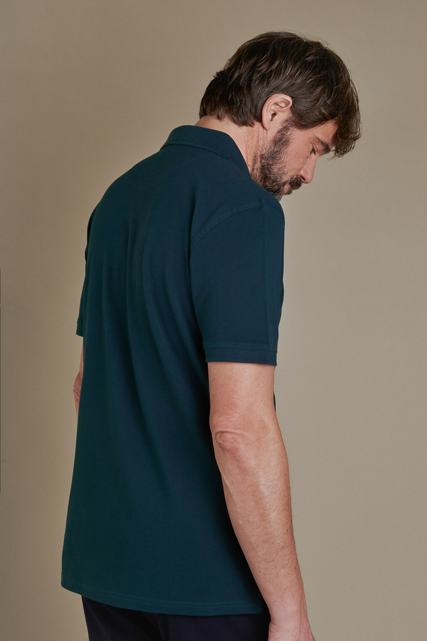Polo manica corta uomo in puro cotone piquet image number 1