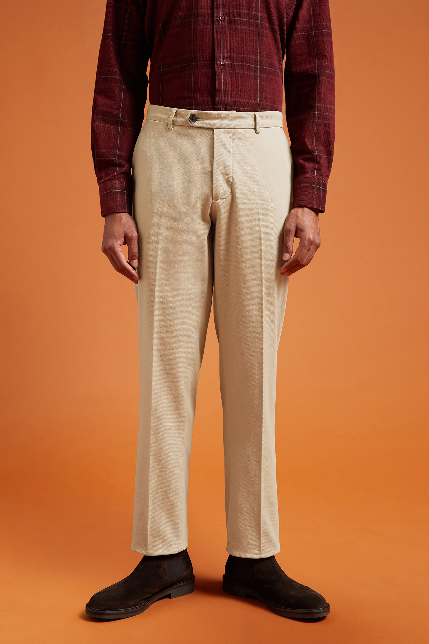 Pantalone classico uomo costruzione a nido d'ape regular fit image number 1