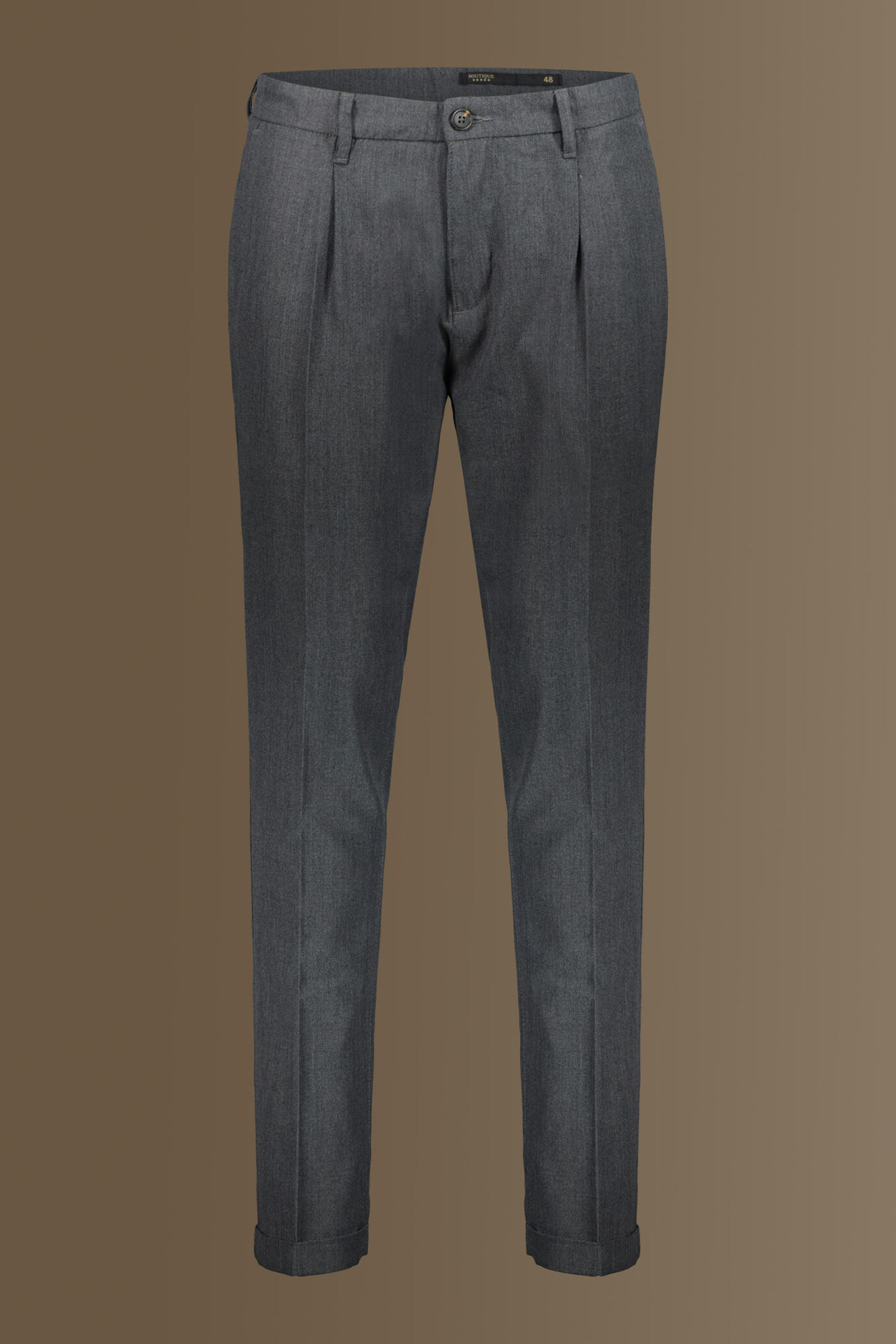Pantalone uomo chino con pinces singola e risvolto image number 4