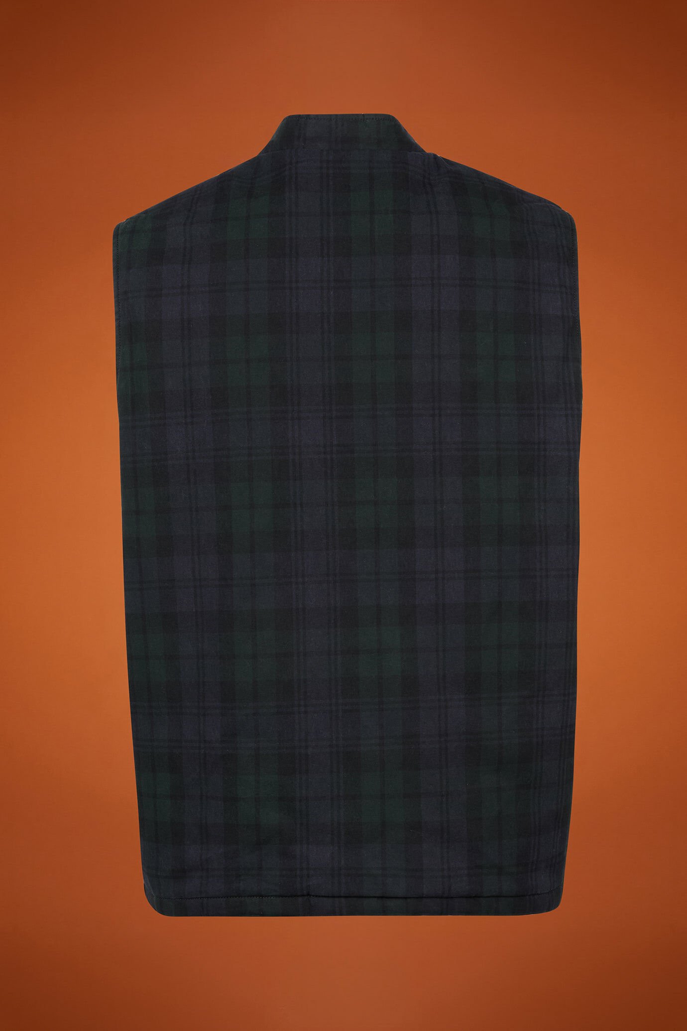 Gilet pour homme légèrement matelassé, 100% coton ciré avec design blackwatch, coupe classique image number 6