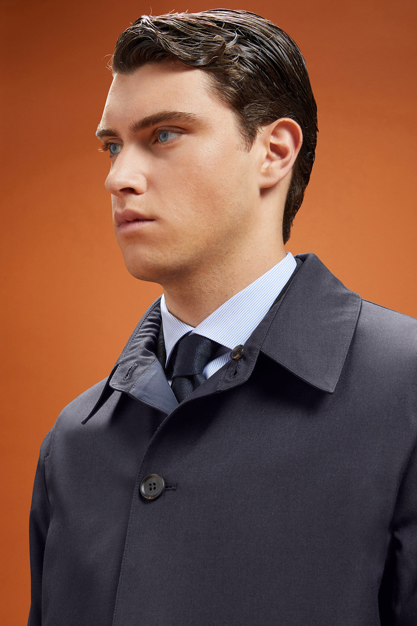 Wasserdichte Herren-Regenjacke aus technischem Gewebe zum Wenden aus Wollgemisch in normaler Passform image number 3