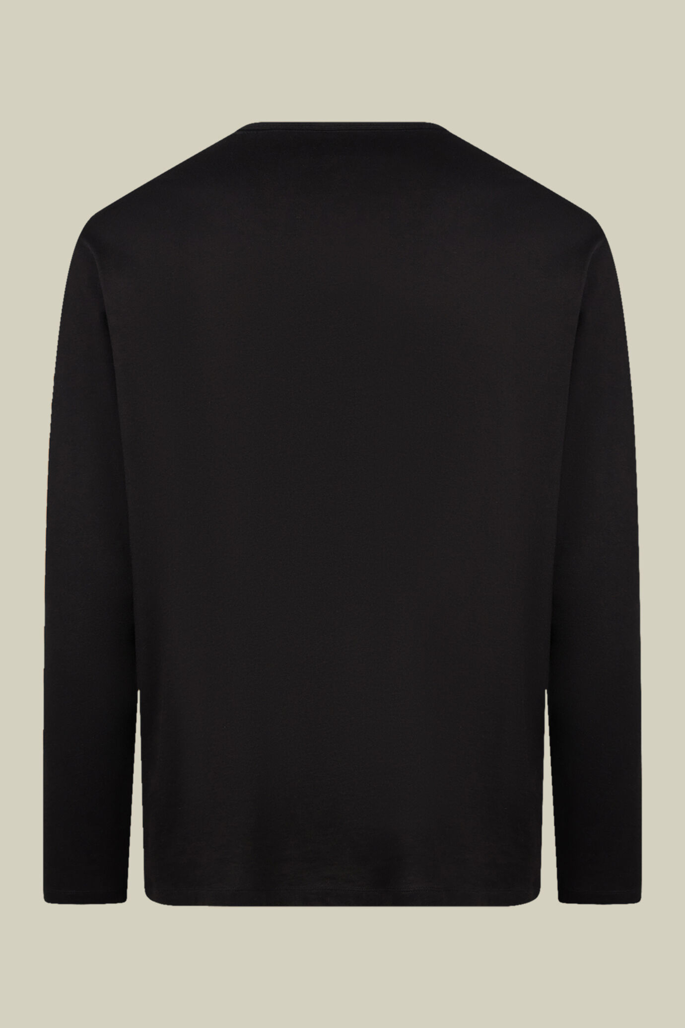 T-shirt homme à col V et manches longues, 100% coton effet flammé, coupe classique image number 1