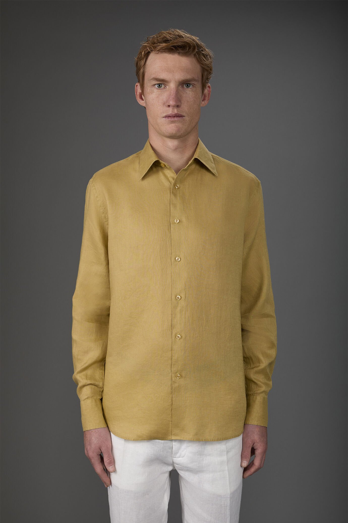 Camicia uomo casual collo classico 100% lino image number 0