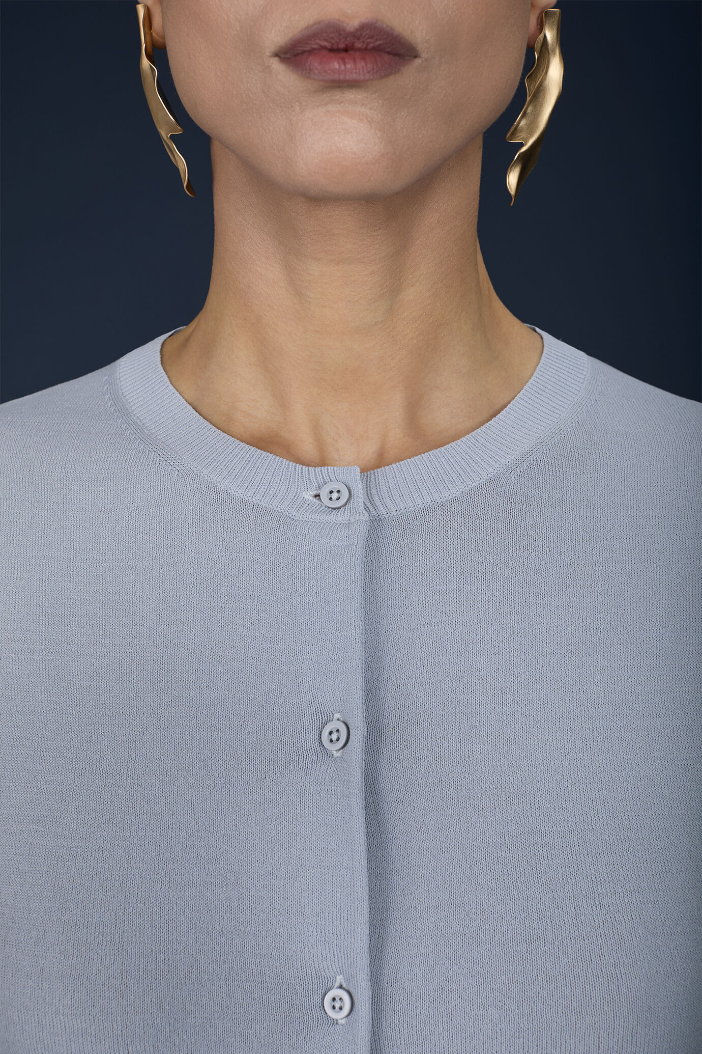 Cardigan donna girocollo image number 2
