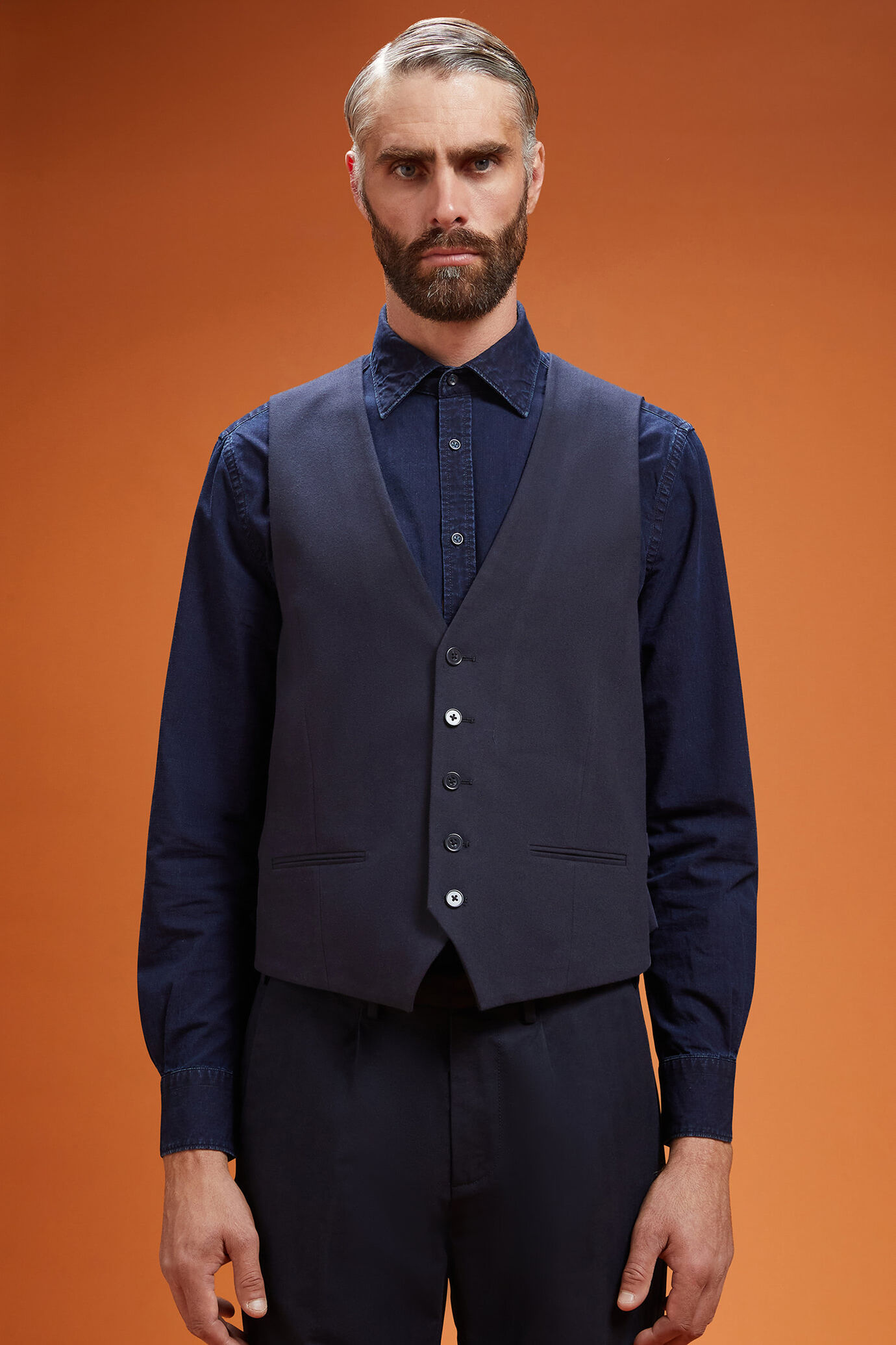 Gilet uomo classico in grisaglia regular fit image number 0