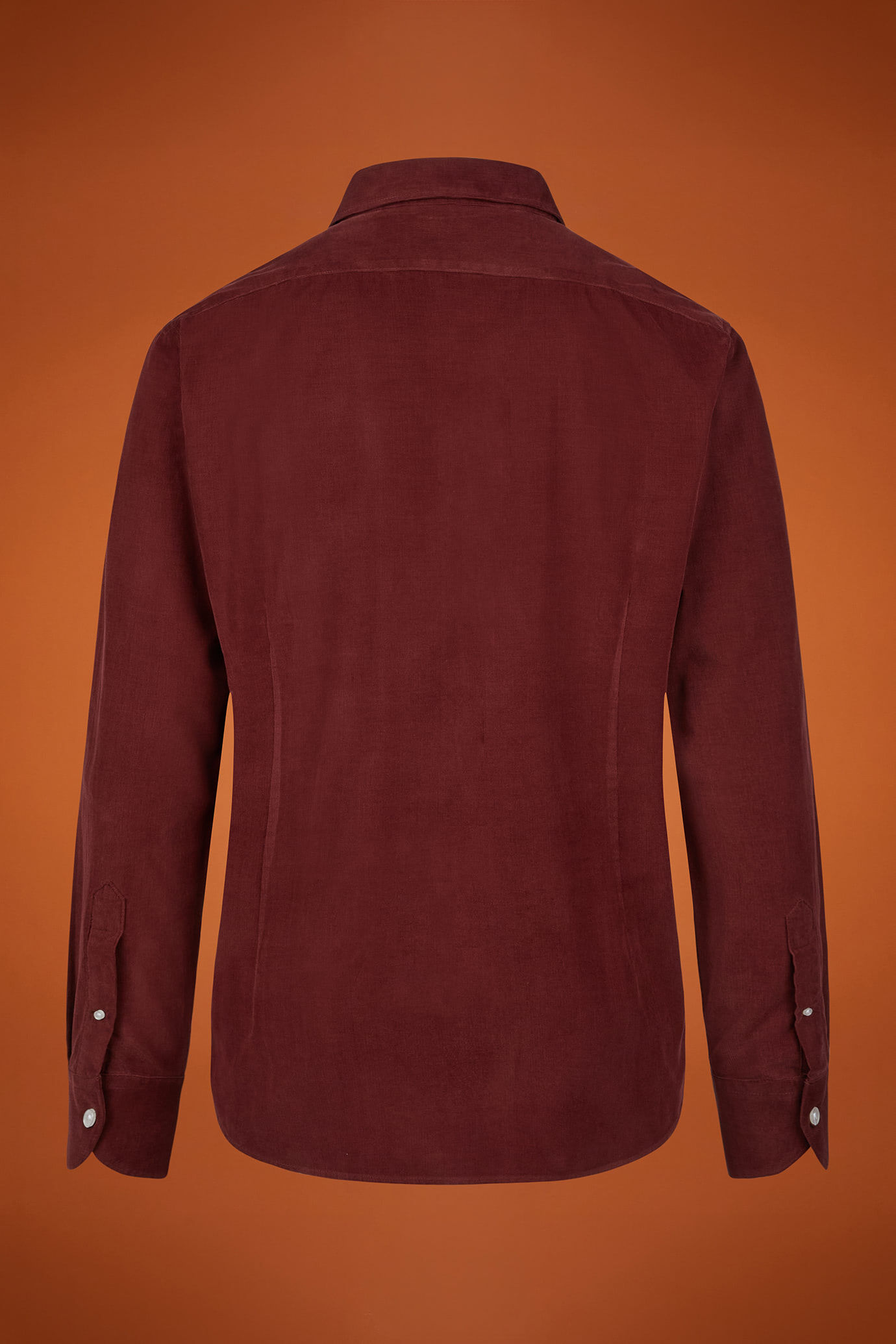 Camicia casual uomo collo classico 100% cotone tessuto velluto 1000 righe tinta unita comfort fit image number 5