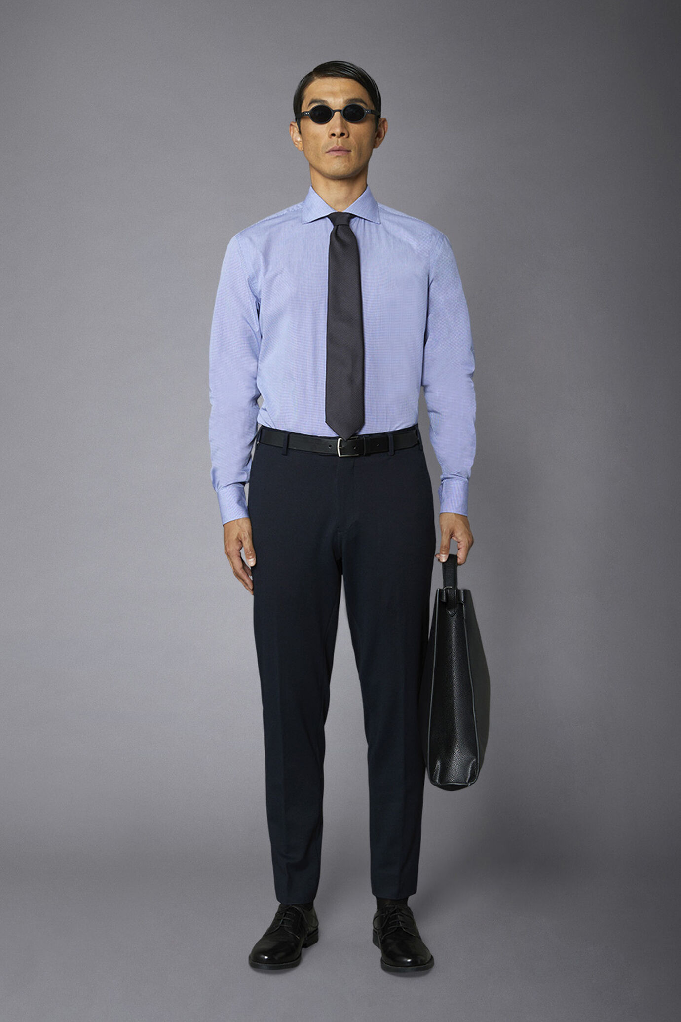 Camicia classica uomo collo francese slim fit tessuto vichy image number 0