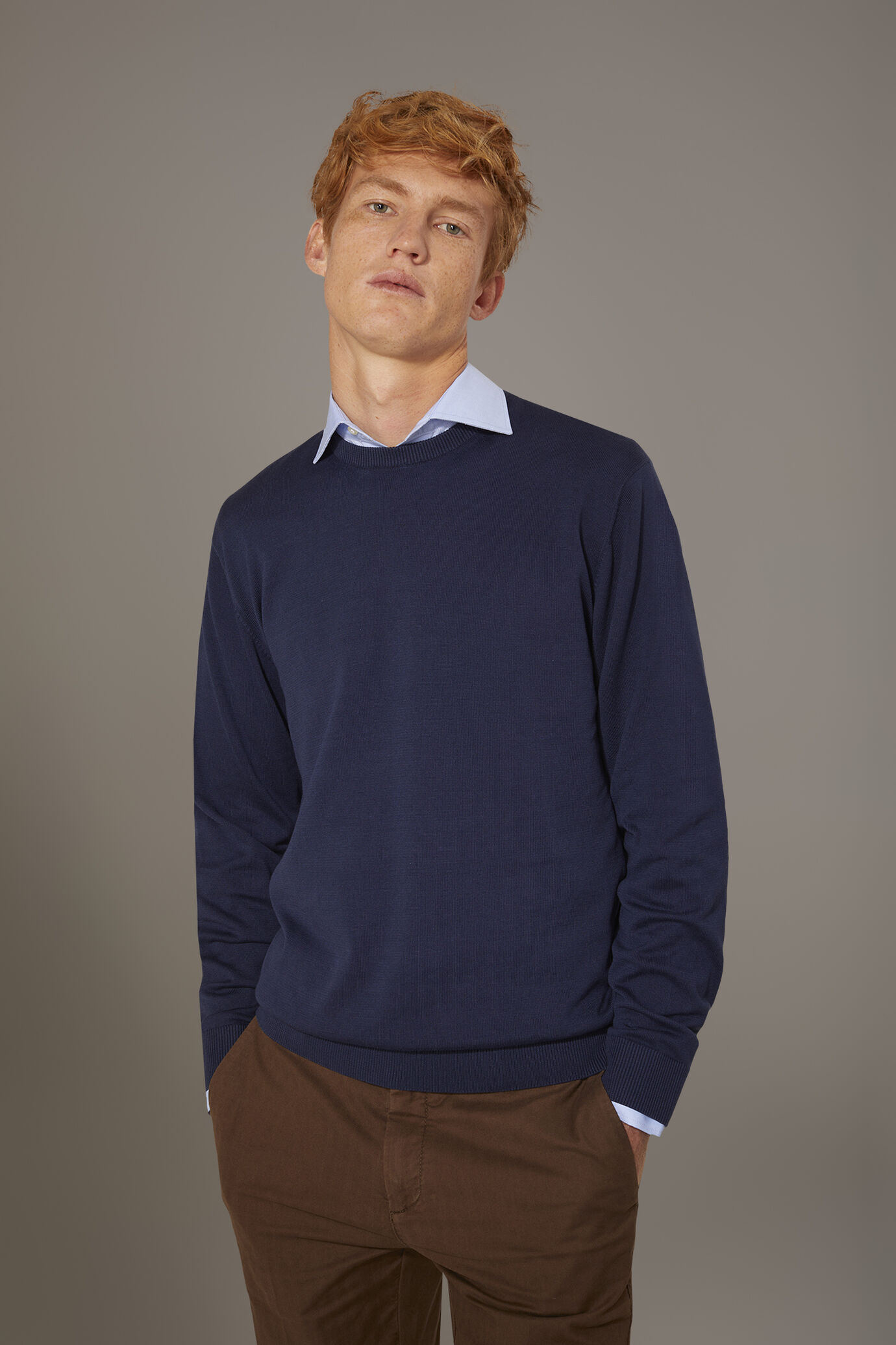 Maglia girocollo 100% cotone image number 1