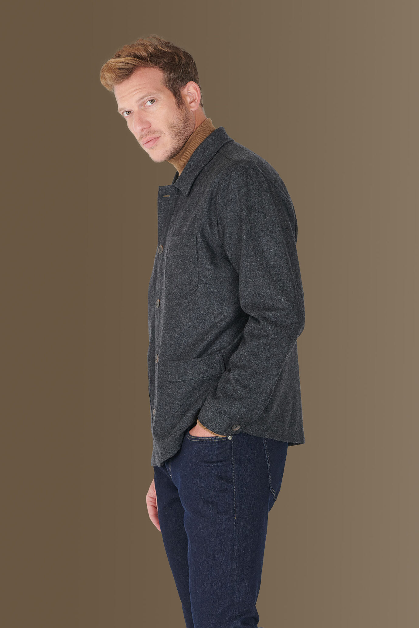 Giacca tessuto occhio di pernice misto lana made in italy image number 2