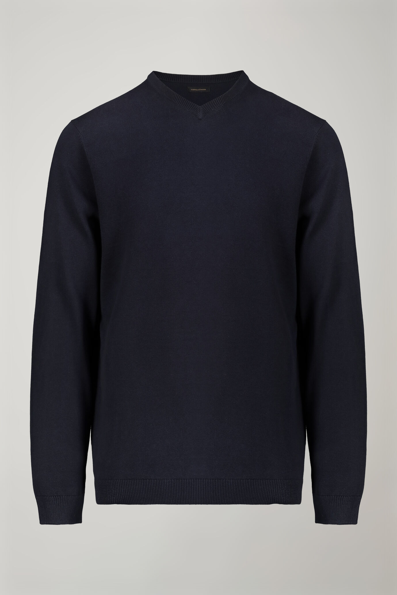 Pull homme col en V en 100 % coton coupe régulière image number 4