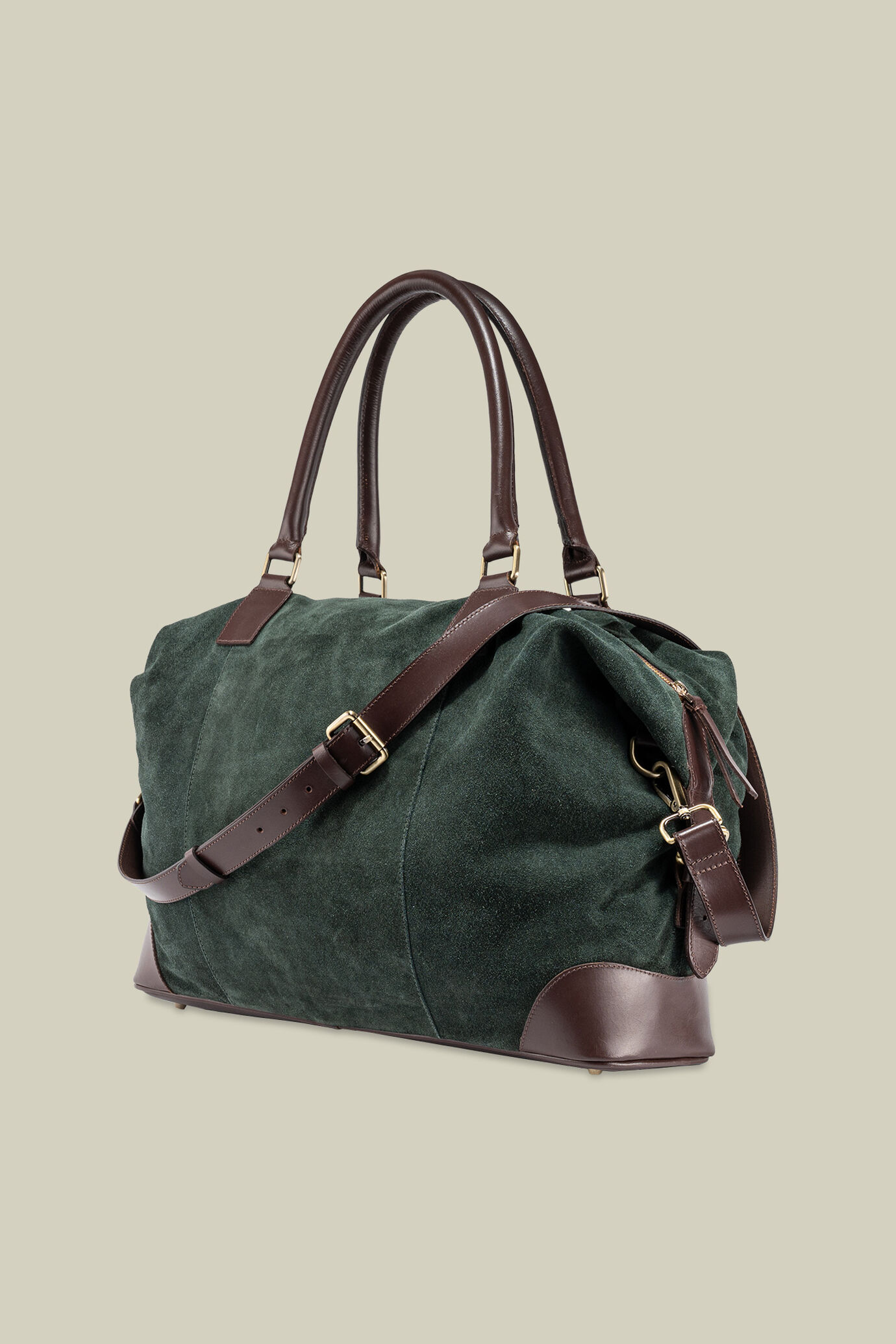 Sac de voyage en cuir véritable effet daim image number 2