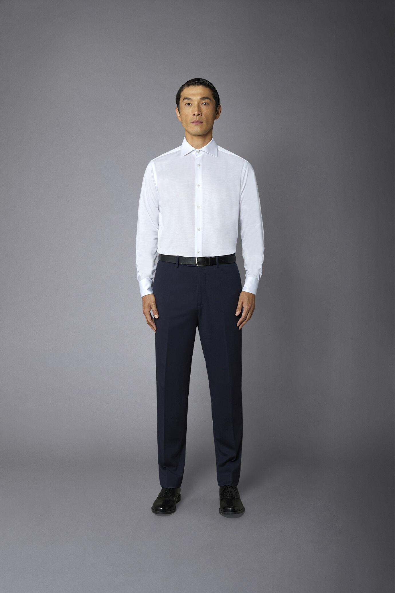 Pantalone uomo in jersey senza pinces regular fit image number 2