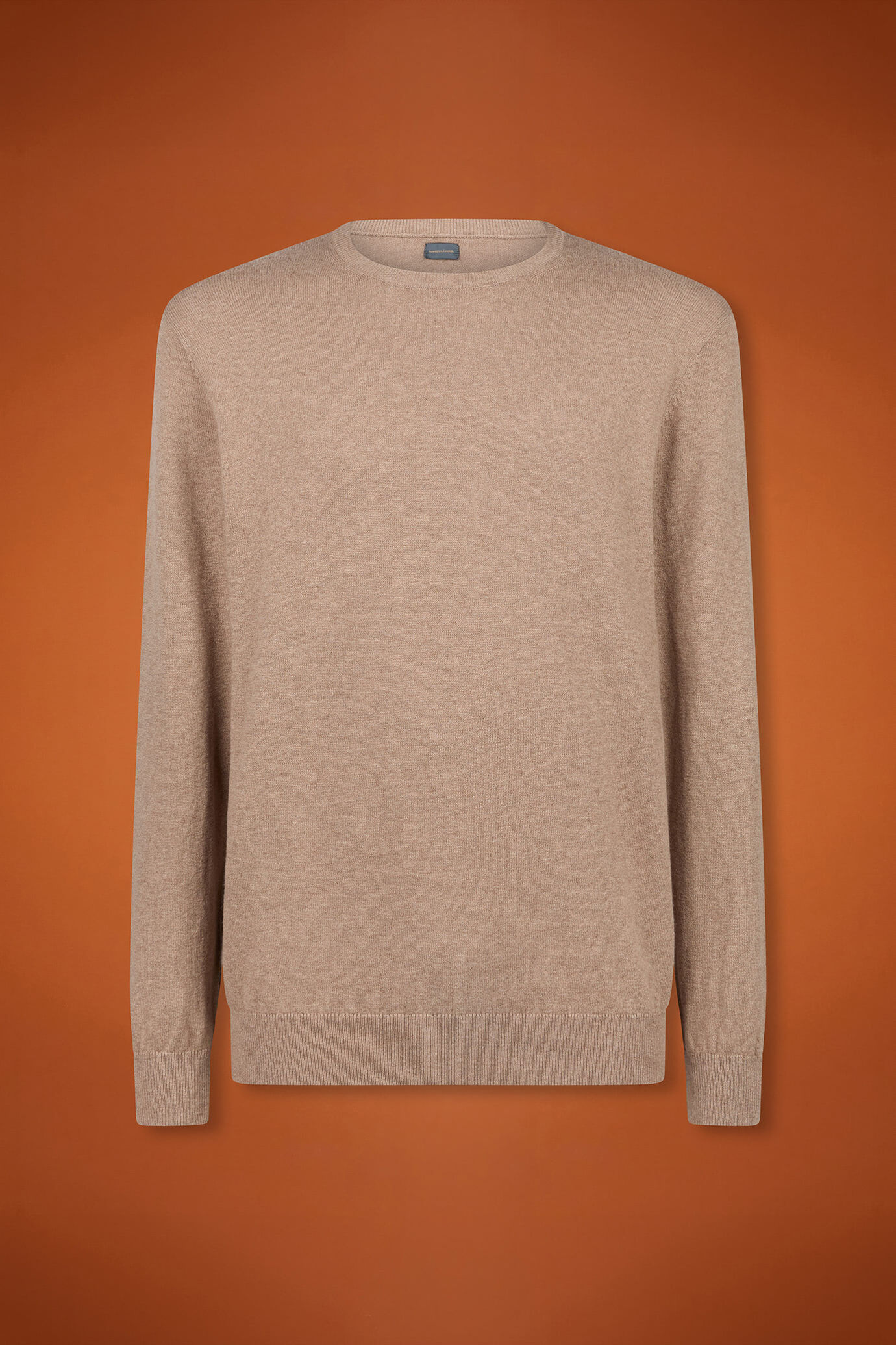 Pull homme à col rond, en laine et coton, coupe classique image number 4