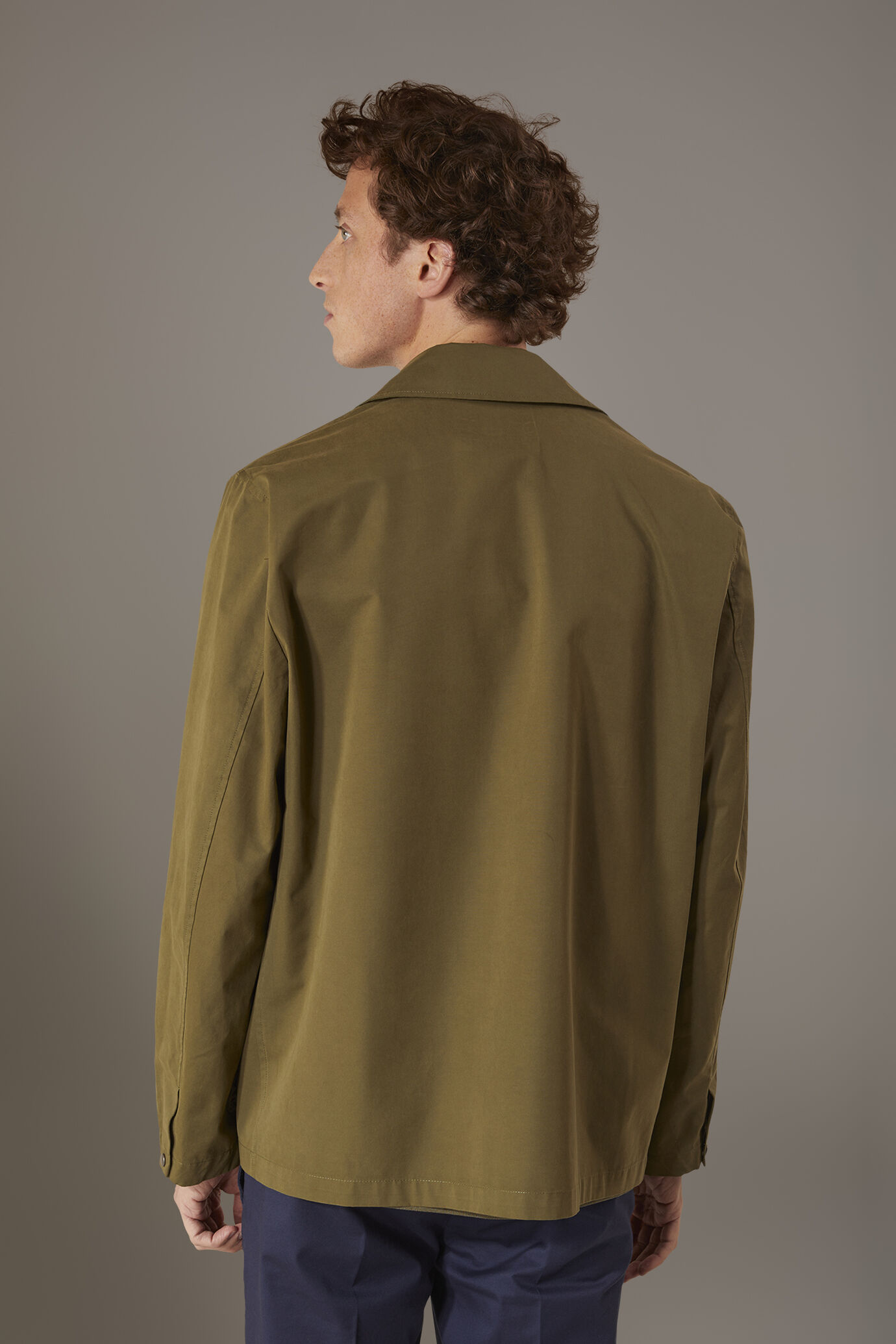 Coated fabric jacket with snaps image number 3